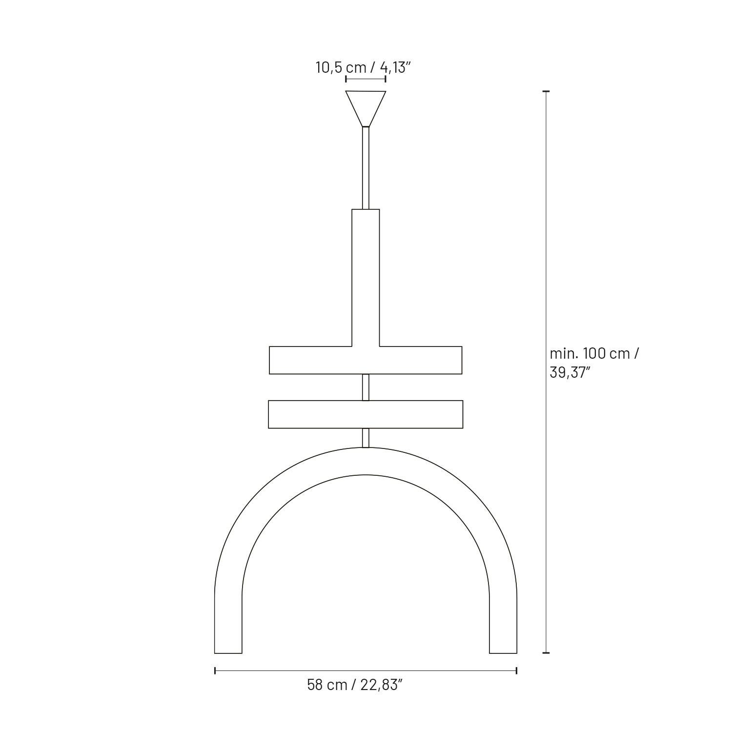 Lampada a sospensione in ceramica personalizzabile TRN F2 finitura argento di Pani Jurek in vendita 2