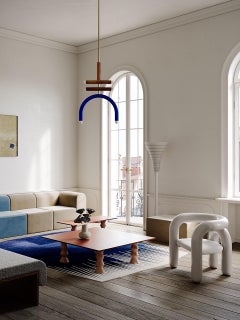 Customizable Ceramic Pendant Lamp TRN F2 silver finish by Pani Jurek