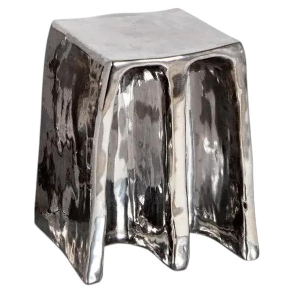Customizable Ceramic Pulpo Chouchou Silver Stool BY LORENZO ZANOVELLO