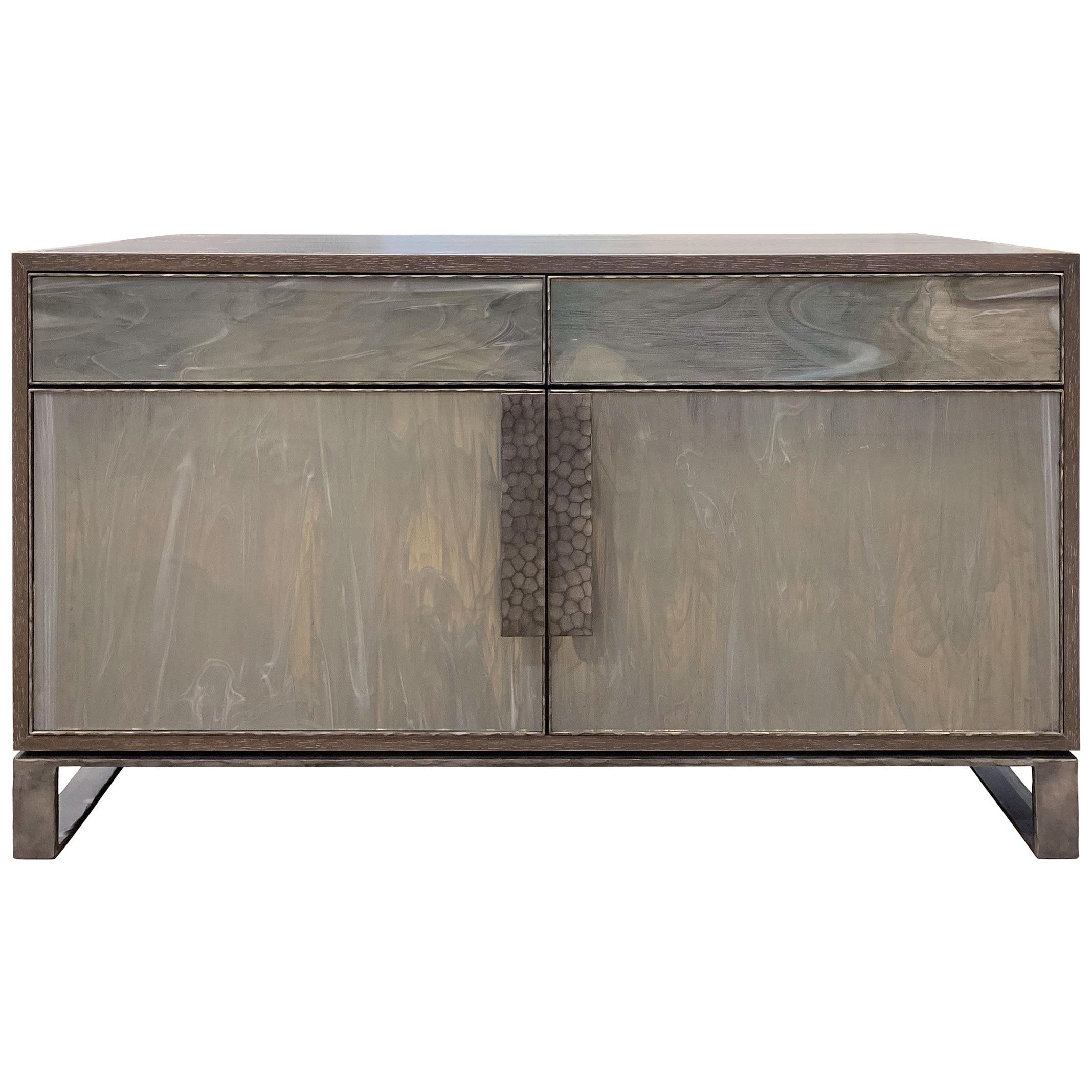 Modern Chelsea 2-Drawer/2-Door Buffet with Forged Metal Handles by Ercole Home For Sale
