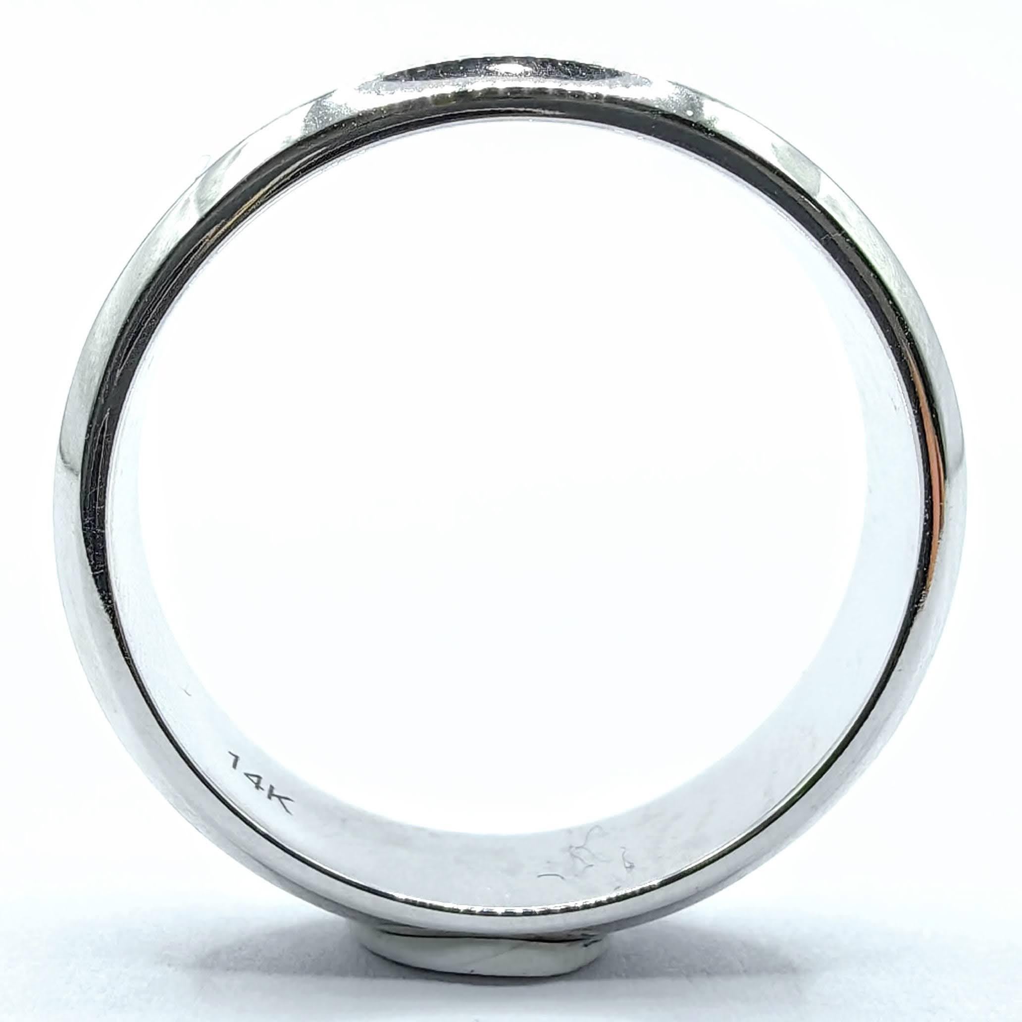 in vendita:  Fascia nuziale classica Comfort Fit con finitura lucida in oro bianco 14 carati personalizzabile 3