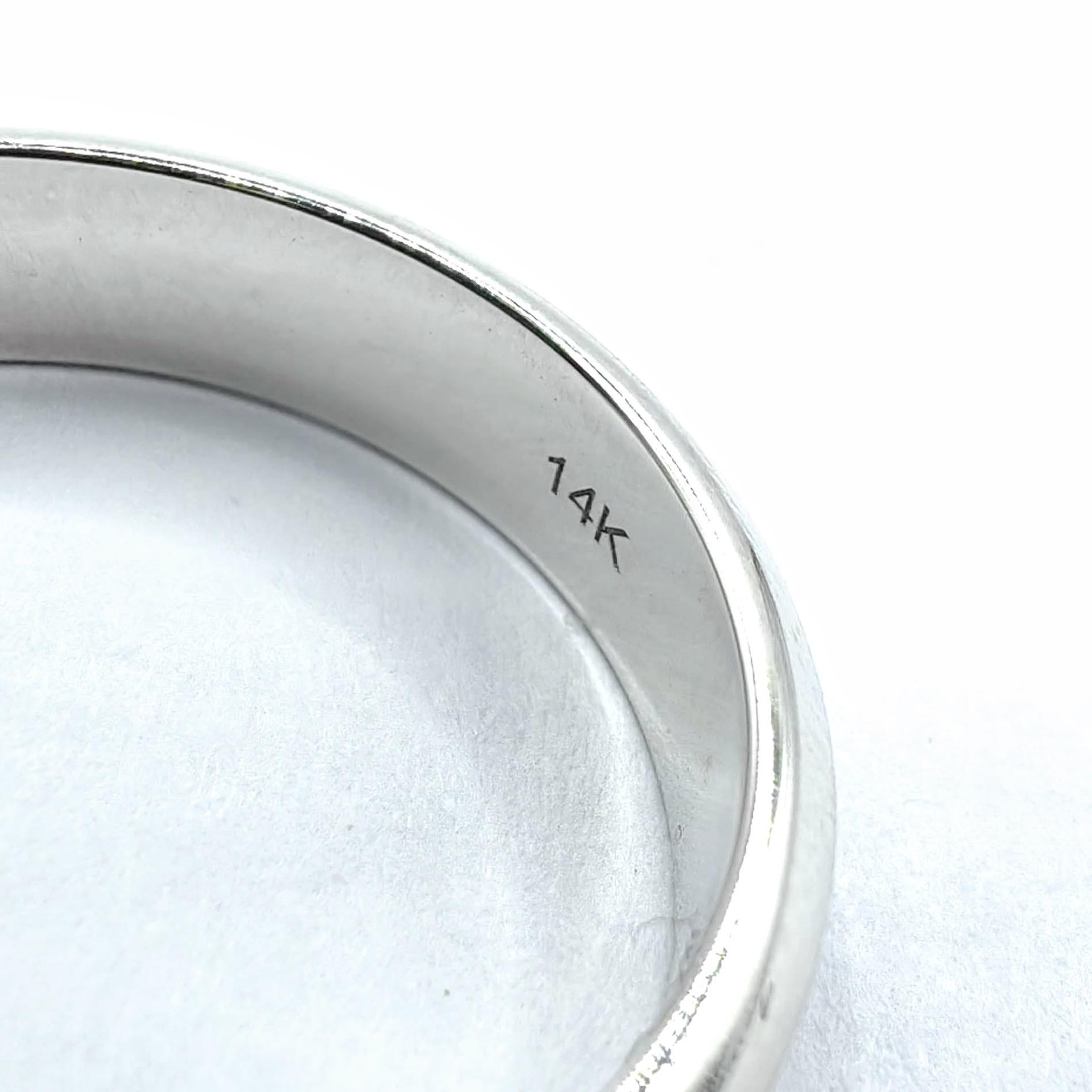 in vendita:  Fascia nuziale classica Comfort Fit con finitura lucida in oro bianco 14 carati personalizzabile 5