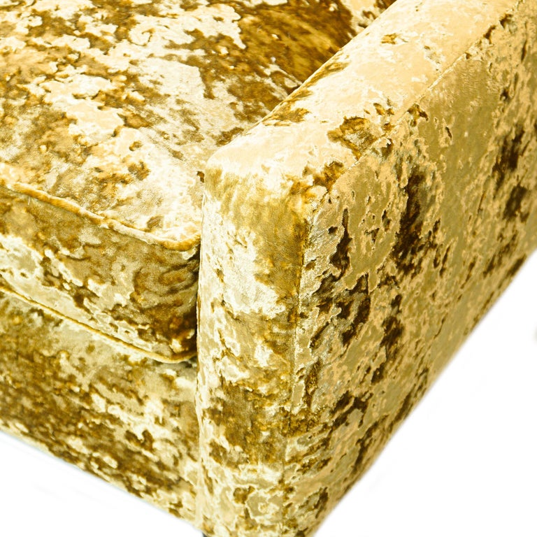 Customizable Classic Sofa with Crushed Velvet and Shaped Back Pillows