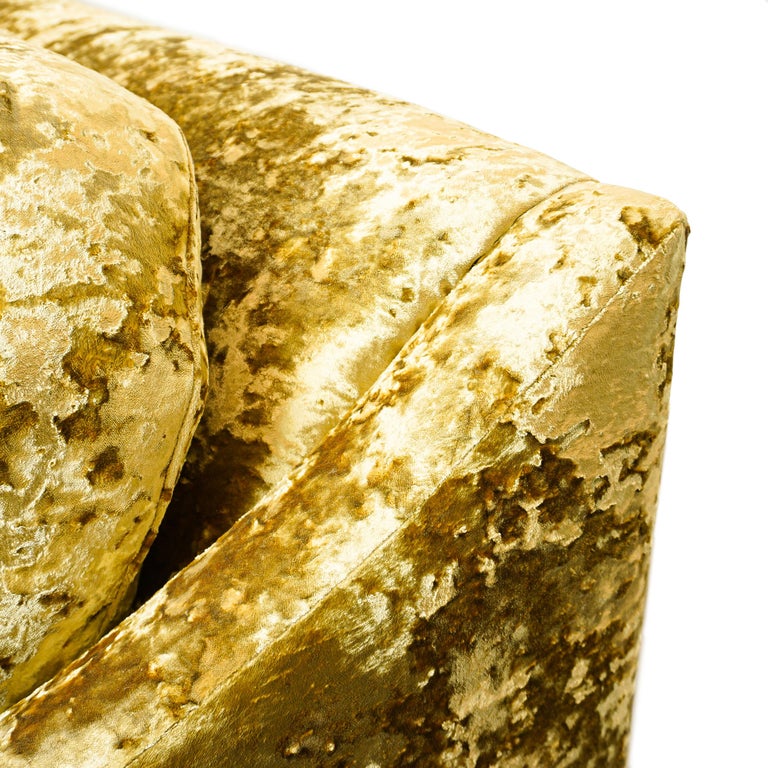 Customizable Classic Sofa with Crushed Velvet and Shaped Back Pillows