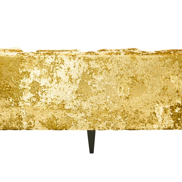 Customizable Classic Sofa with Crushed Velvet and Shaped Back Pillows