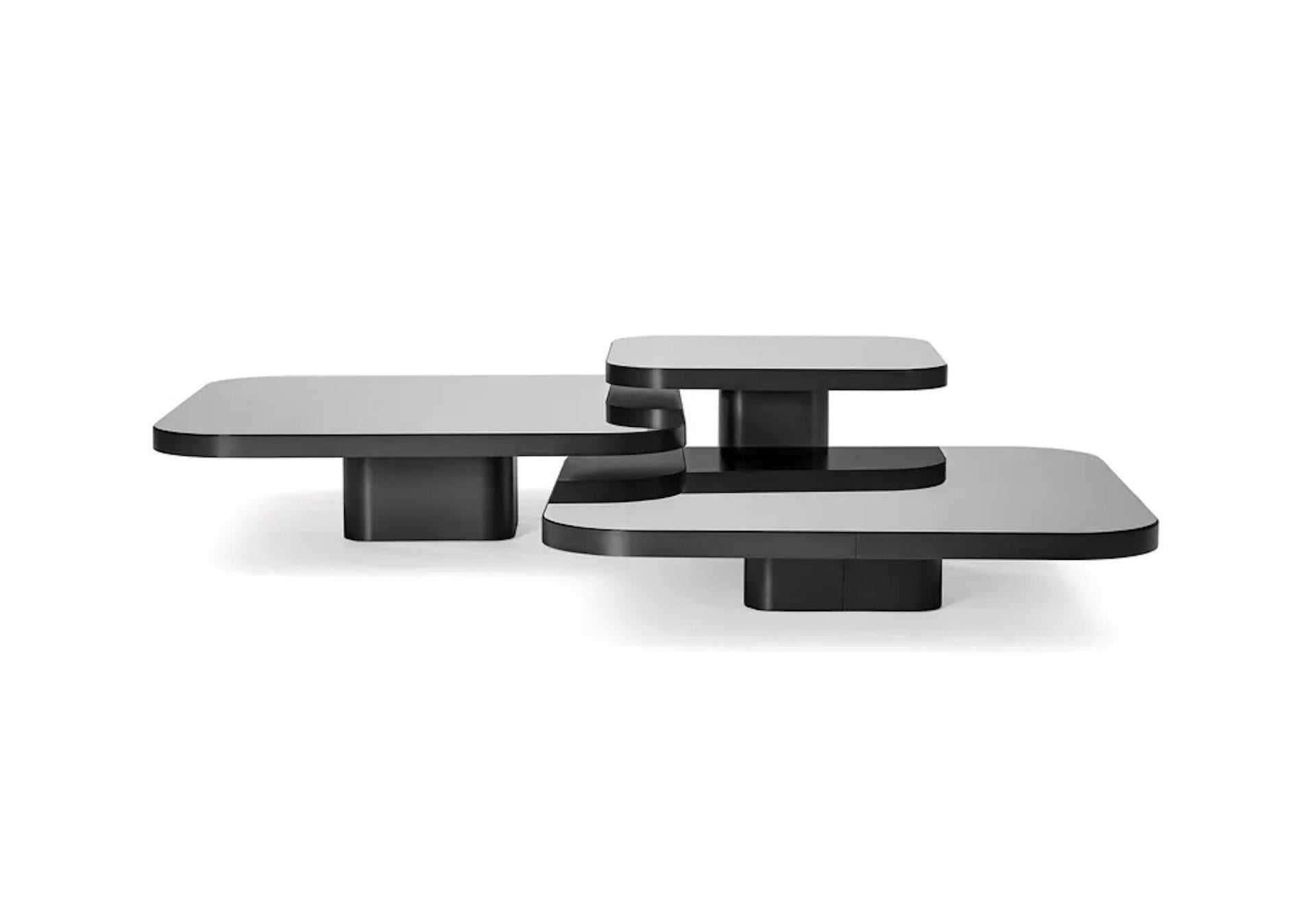 Customizable ClassiCon Set of Three Black Bow Coffee Tables by Guilherme Torres For Sale 3