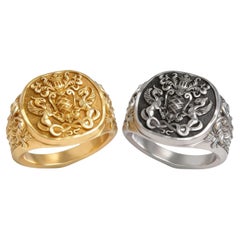 Customizable Coat of Arms Signet Ring – Personalized Heritage Jewelry