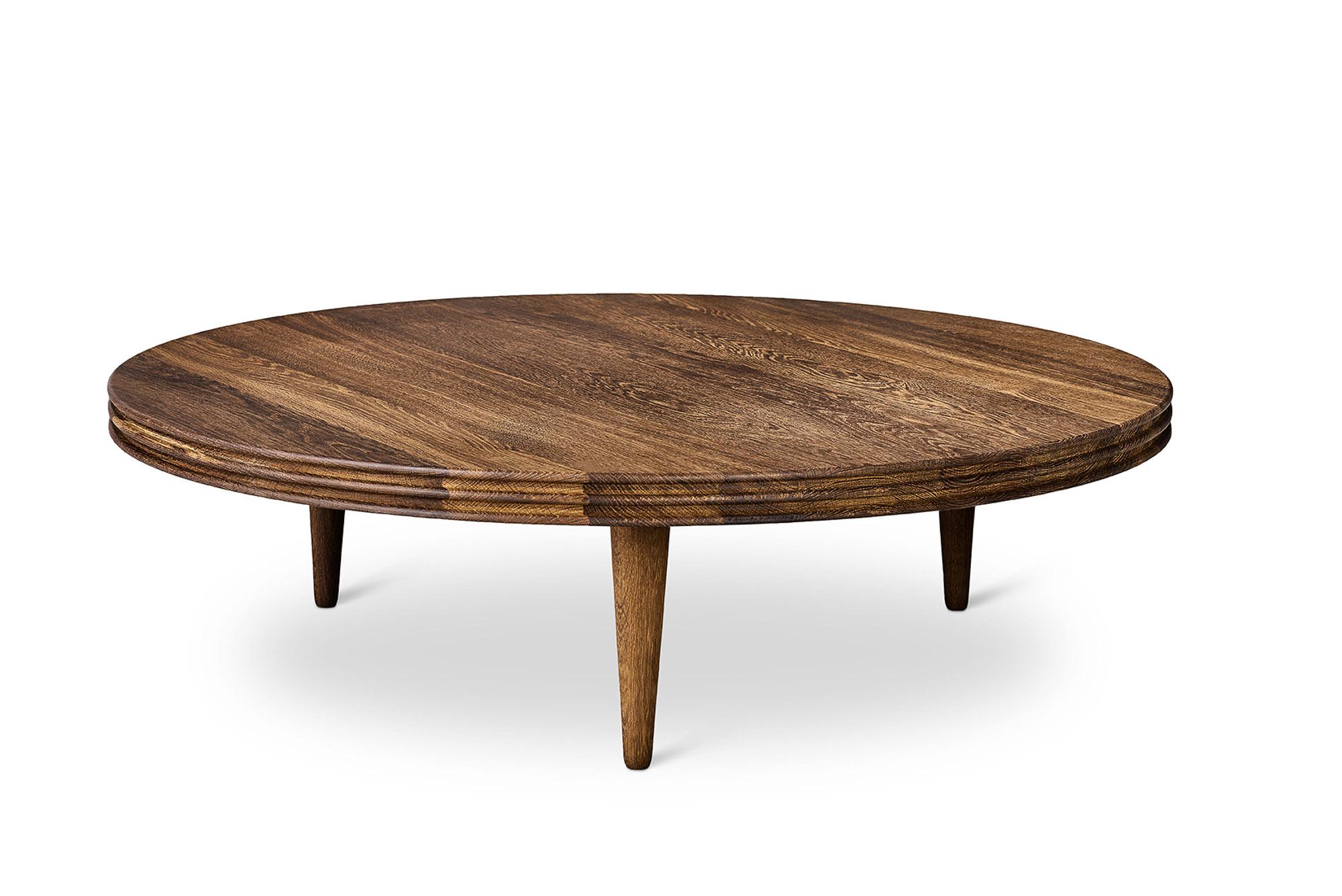 Scandinavian Modern Customizable Coffee Table Groove, More Sizes, More Wood Finishes For Sale
