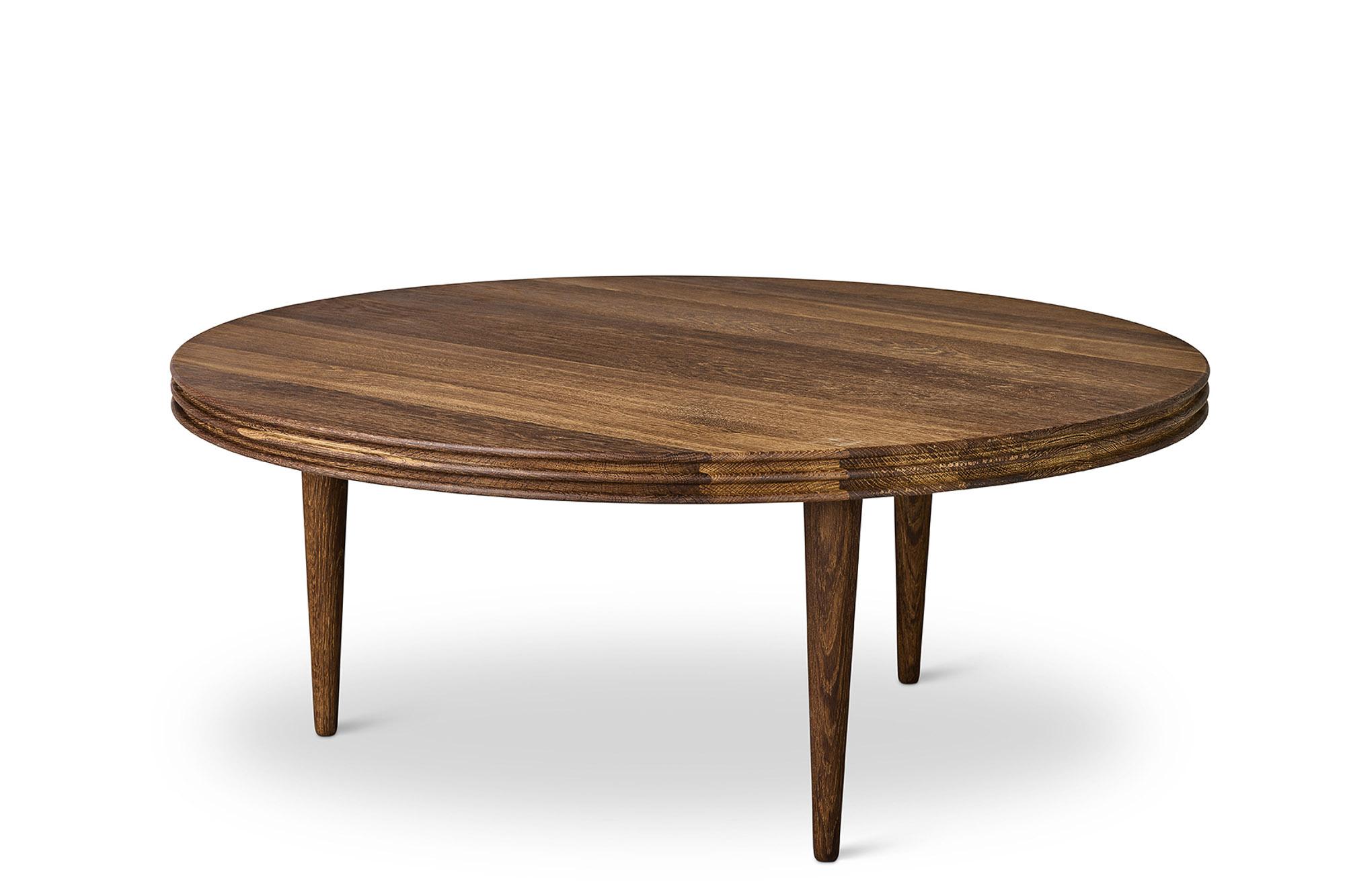 Danish Customizable Coffee Table Groove, More Sizes, More Wood Finishes For Sale