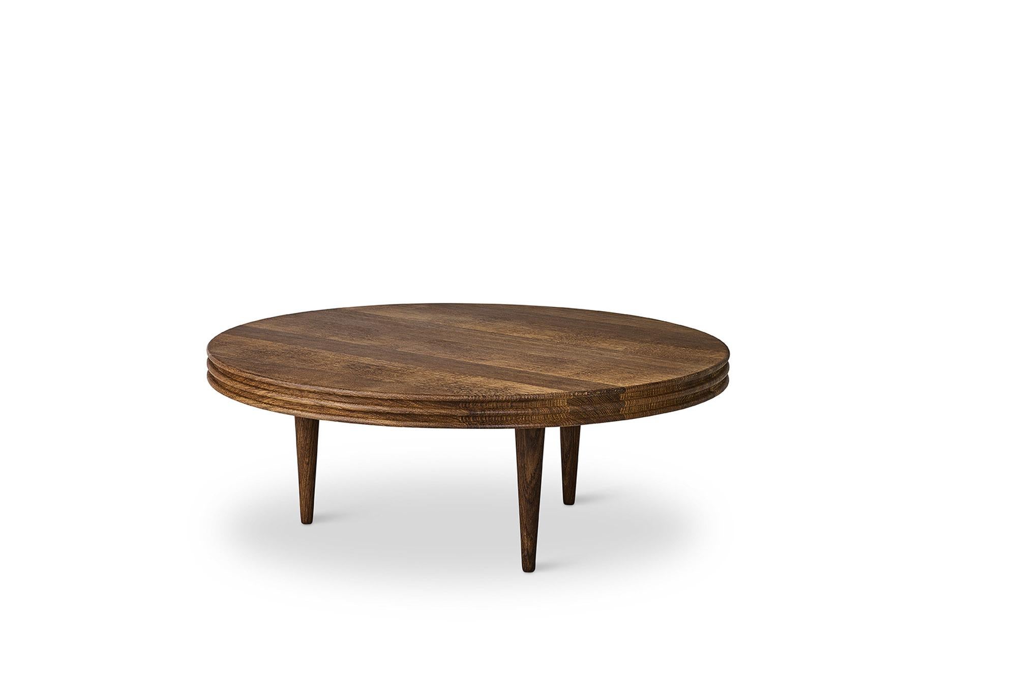 Danois Customizable Coffee Table Groove, More Sizes, More Wood Finishes en vente