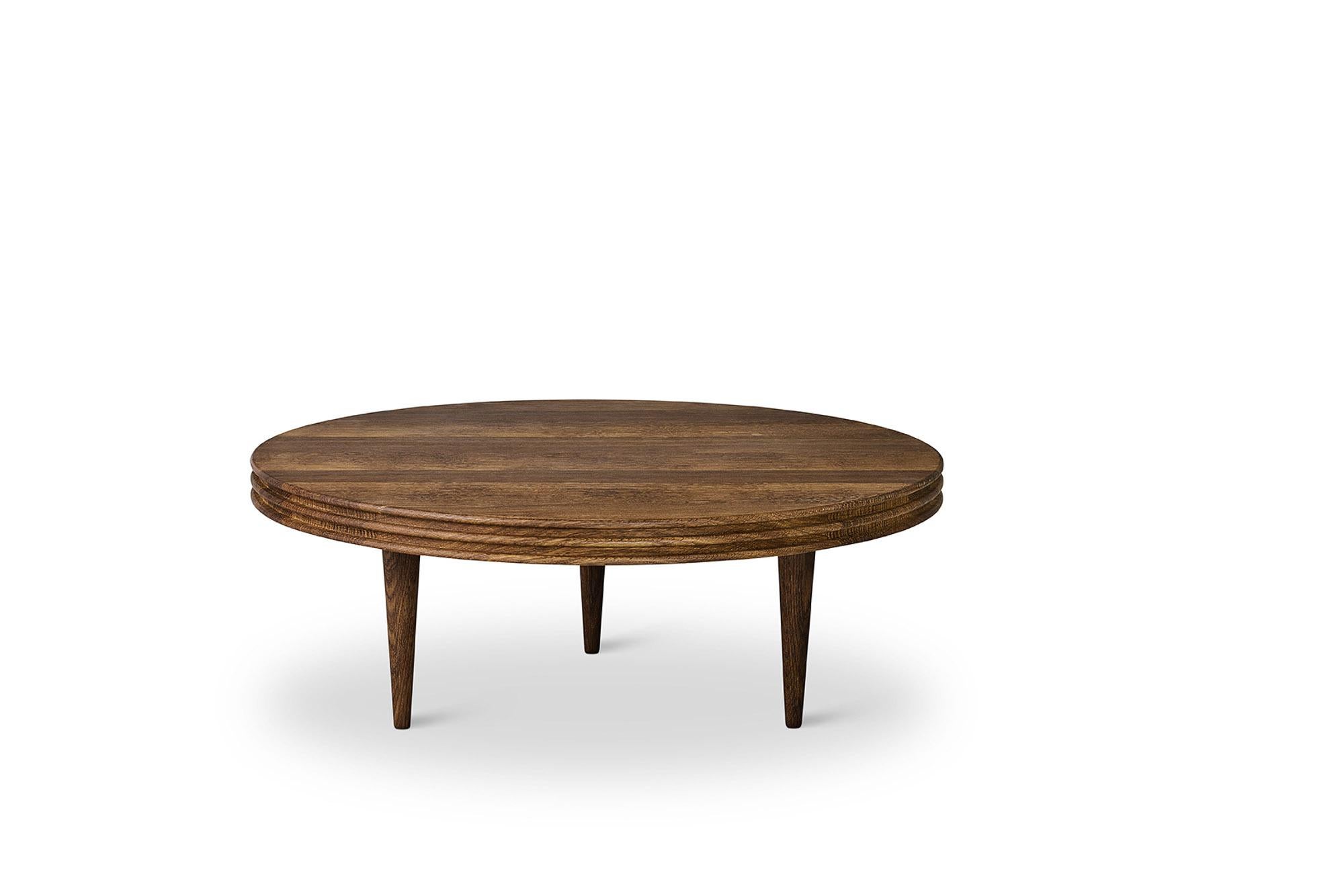 Contemporary Customizable Coffee Table Groove, More Sizes, More Wood Finishes For Sale