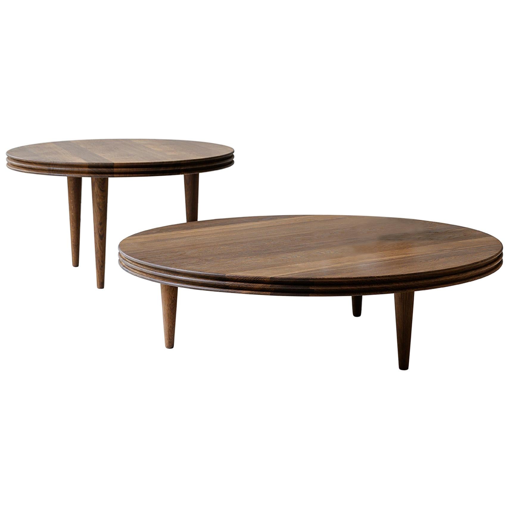 Customizable Coffee Table Groove, More Sizes, More Wood Finishes