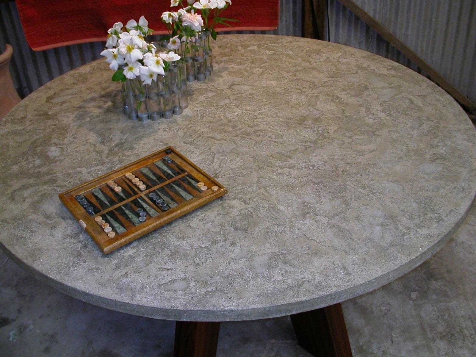 Customizable Concrete Dining or Coffee Table Tops with Botanical Designs For Sale 9