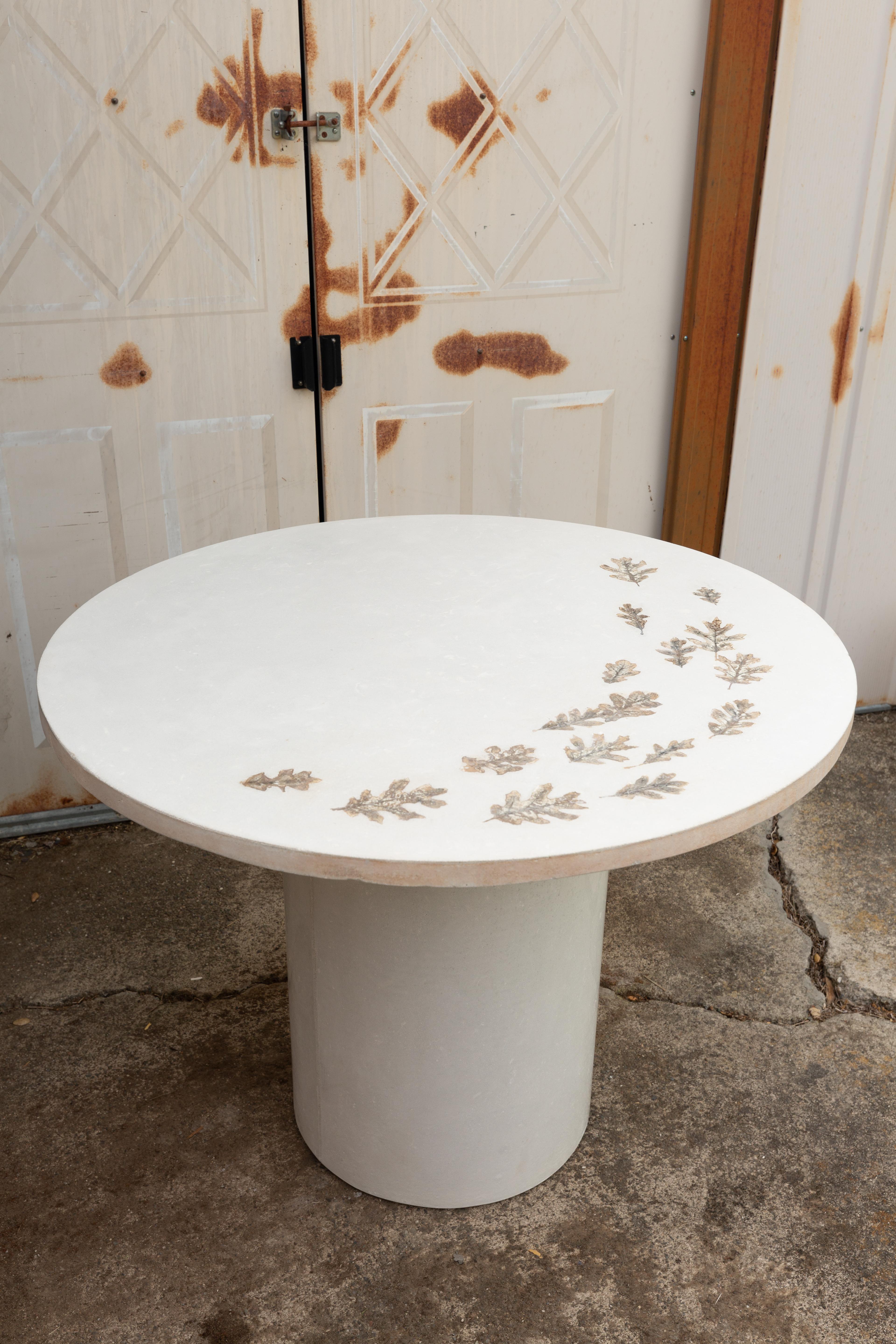 Customizable Concrete Dining or Coffee Table Tops with Botanical Designs For Sale 1