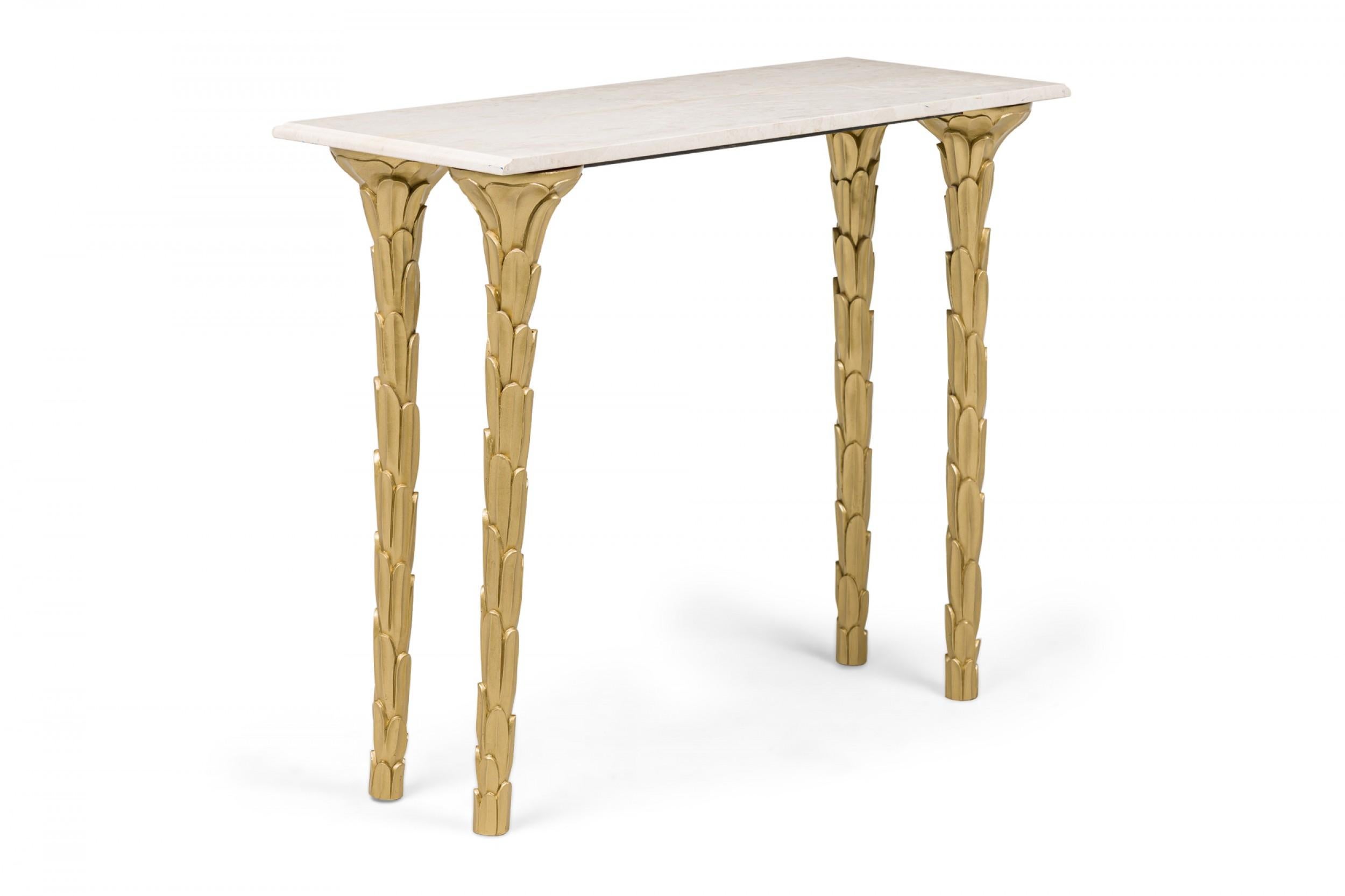 Mesa Consola Dorada Estilo Regencia Contemporáneo Personalizable Tallado a mano en venta
