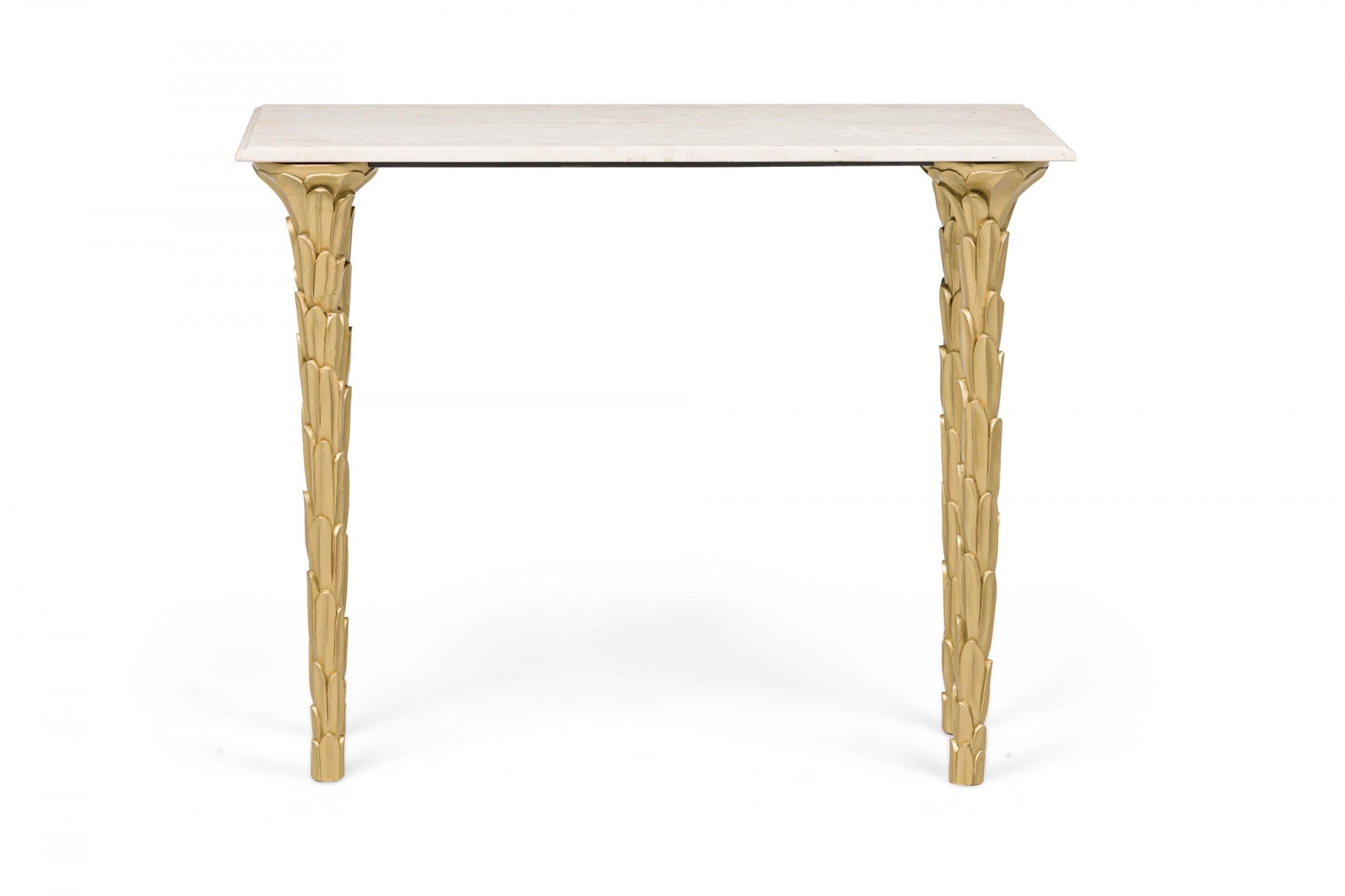 Mesa Consola Dorada Estilo Regencia Contemporáneo Personalizable en Bueno estado para la venta en Queens, NY