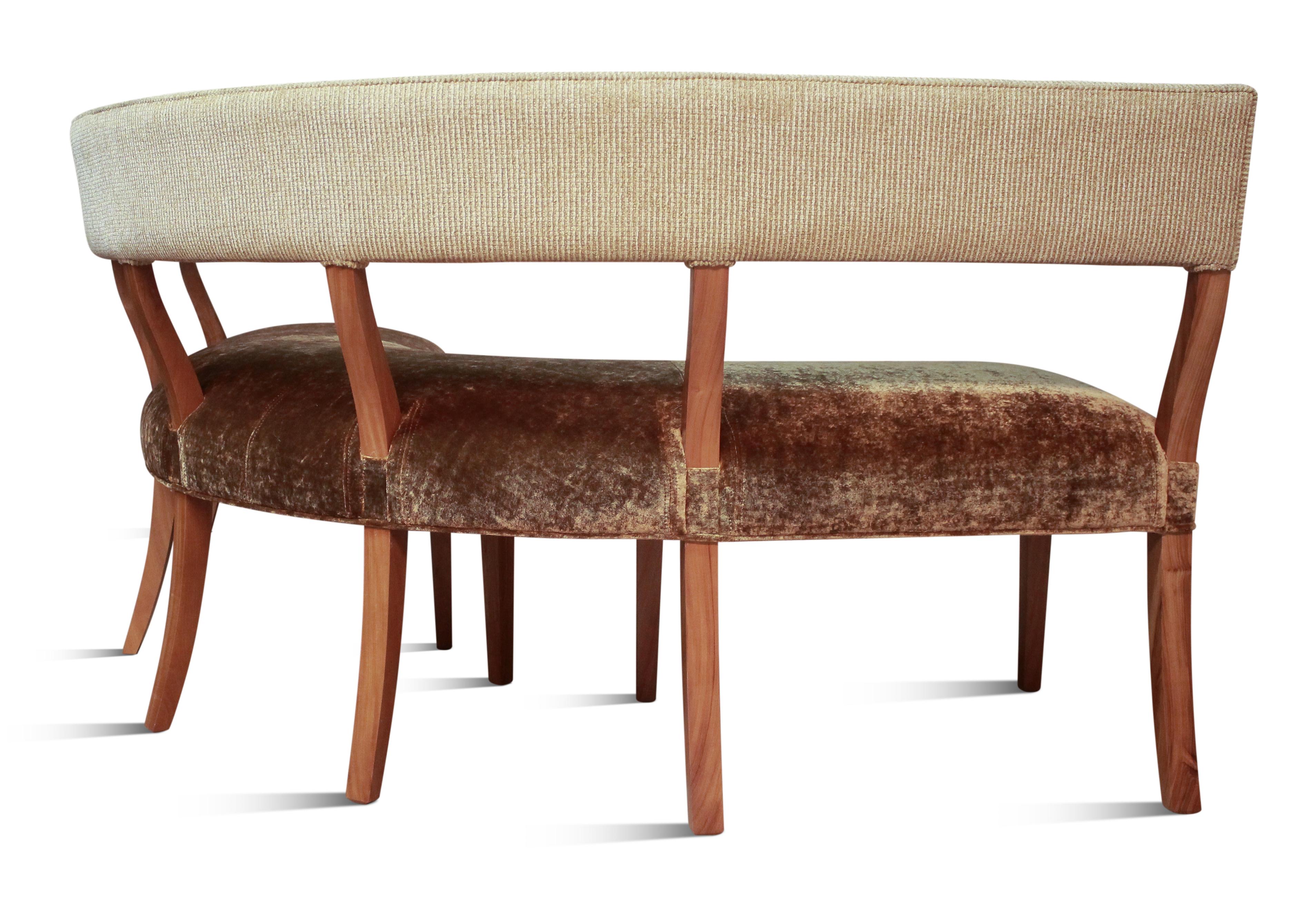 curved banquette bench