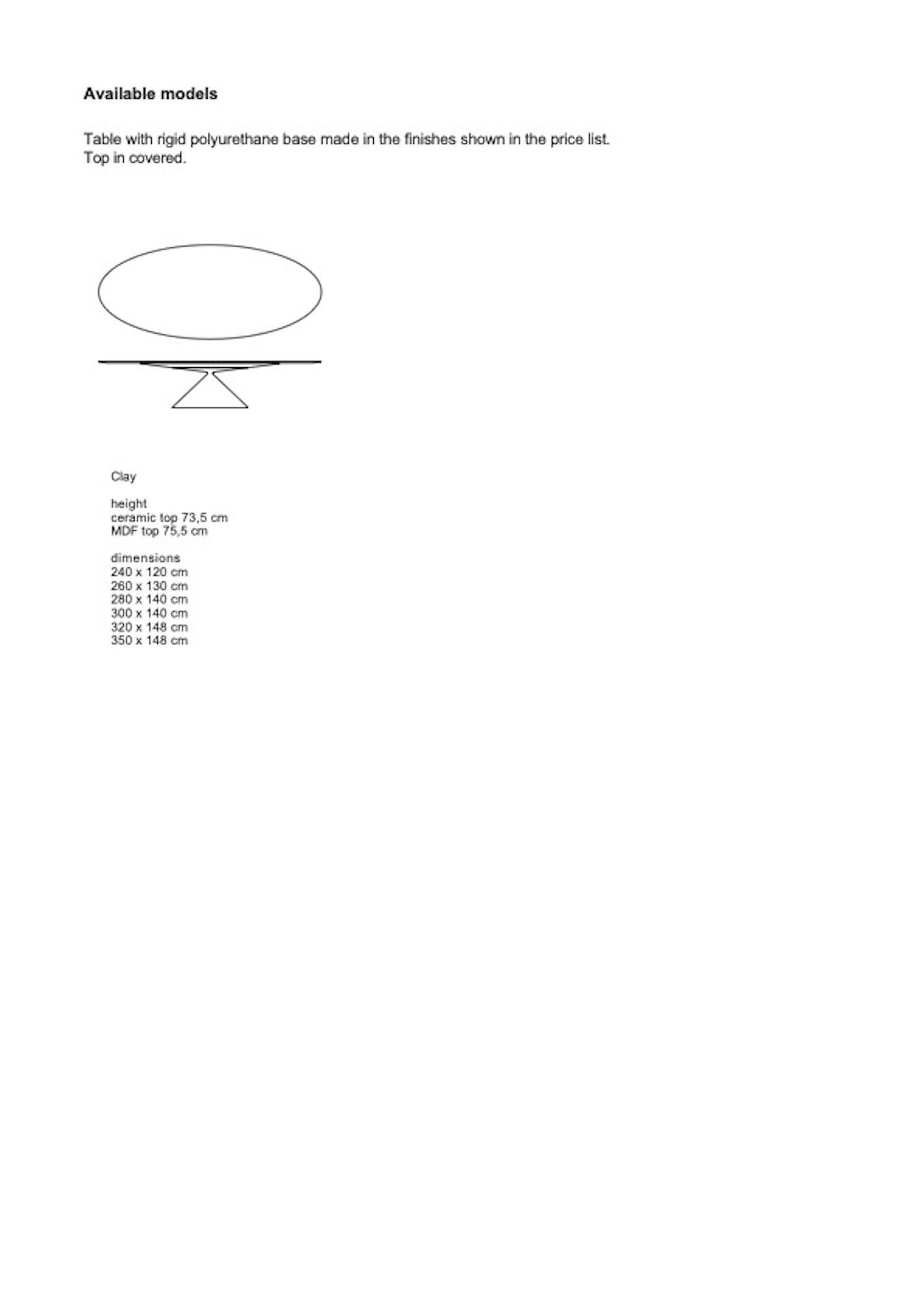 Pierre Table longue personnalisable en argile Desalto avec plateau en frêne de Marc Krusin en vente