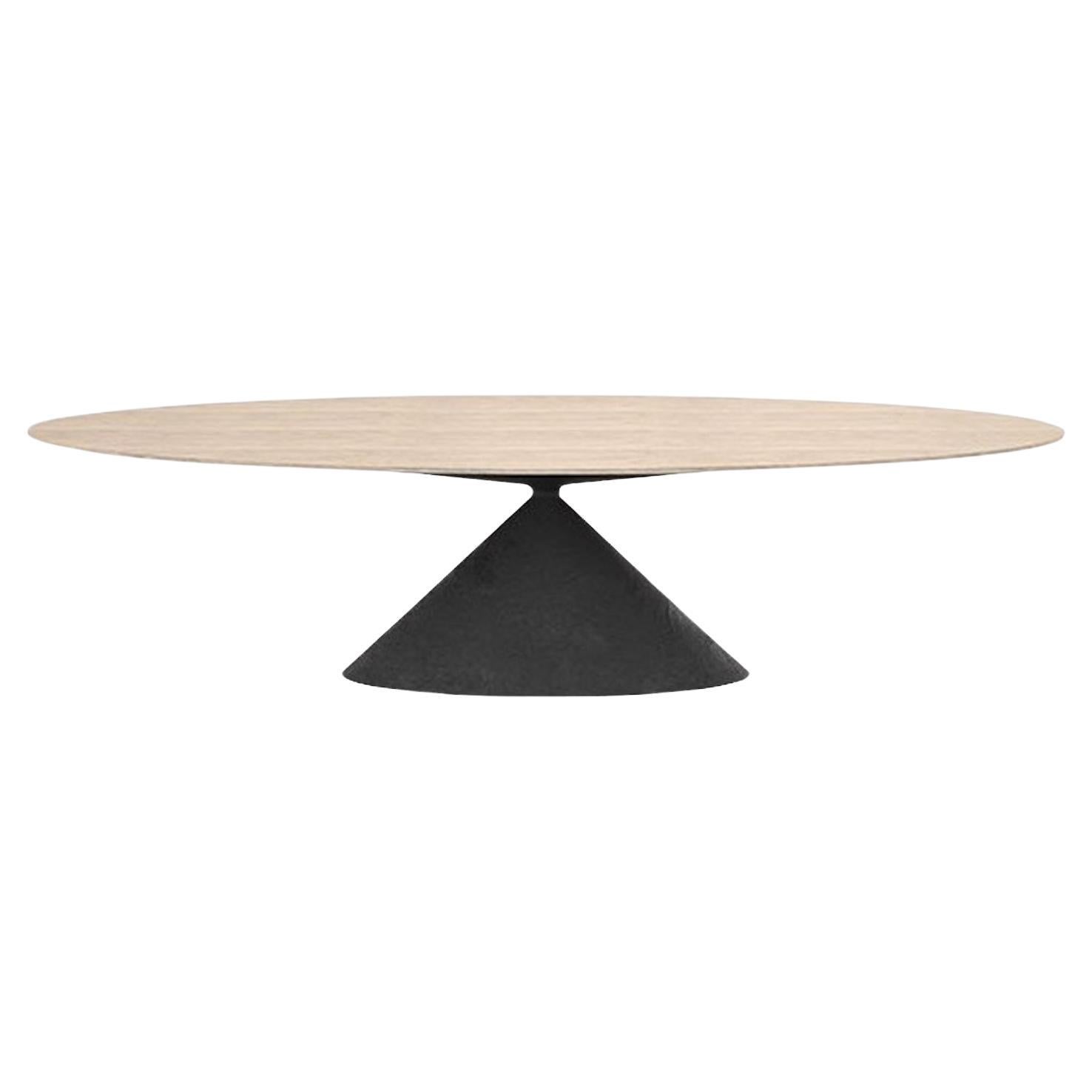 Table longue personnalisable en argile Desalto avec plateau en frêne de Marc Krusin