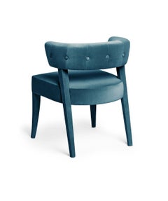 Curved Velvet Dining Chair by Munna Design Studio, Handmade in Europe