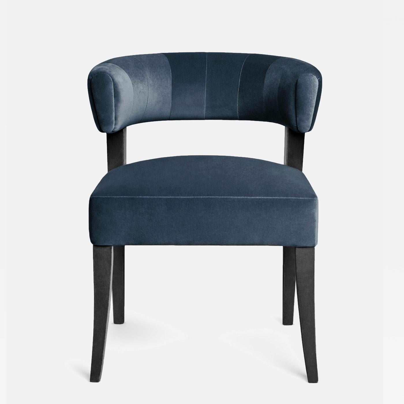 Anpassbarer Designerstuhl mit geschwungener Rückenlehne und ergonomischem Design (Samt) im Angebot
