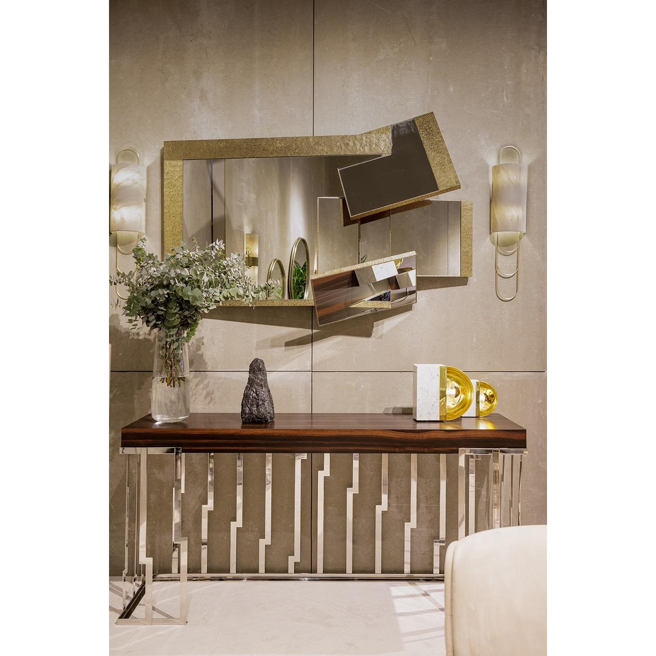 Customizable Designer Mirror with Hand-Hammered Copper Frame & Bronze Glass In New Condition For Sale In NEW YORK, NY