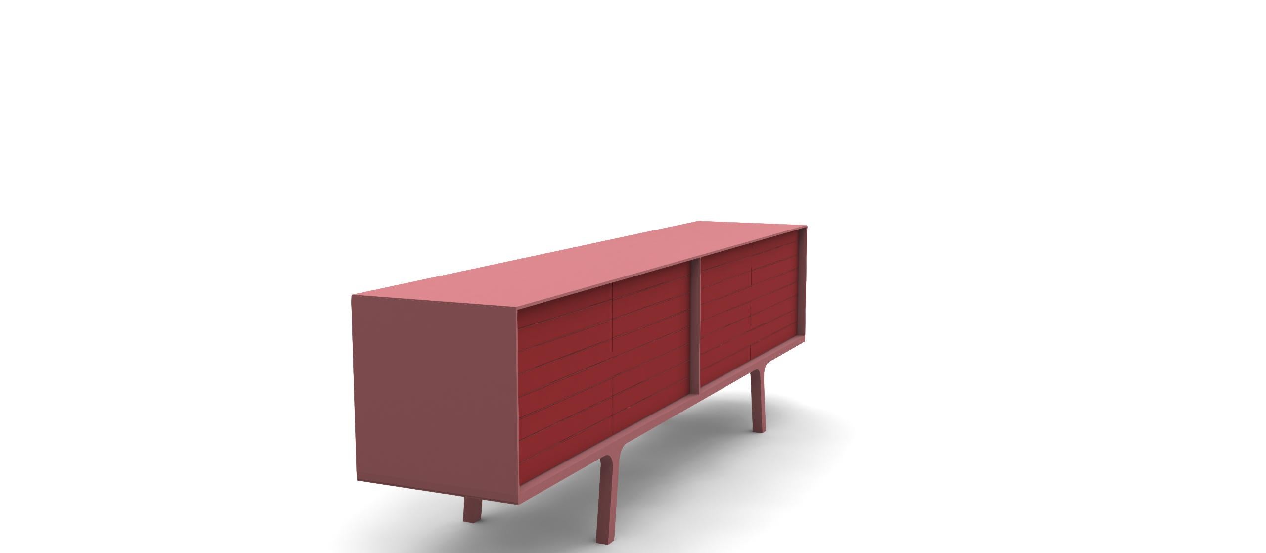 Moderno Credenza di design personalizzabile in lacca giallo oro in vendita