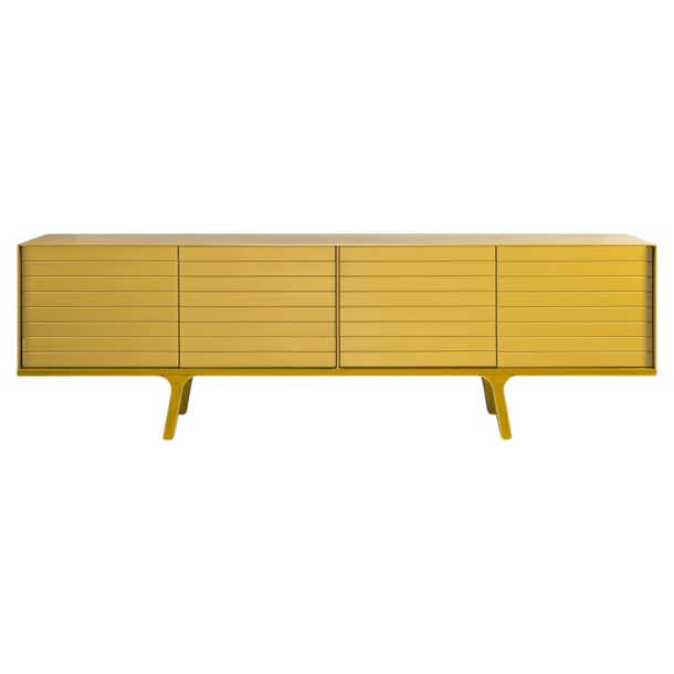 Customizable Designer Sideboard In Gold Yellow Lacquer For Sale at 1stDibs
