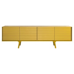 Buffet design personnalisable en laque jaune d'or