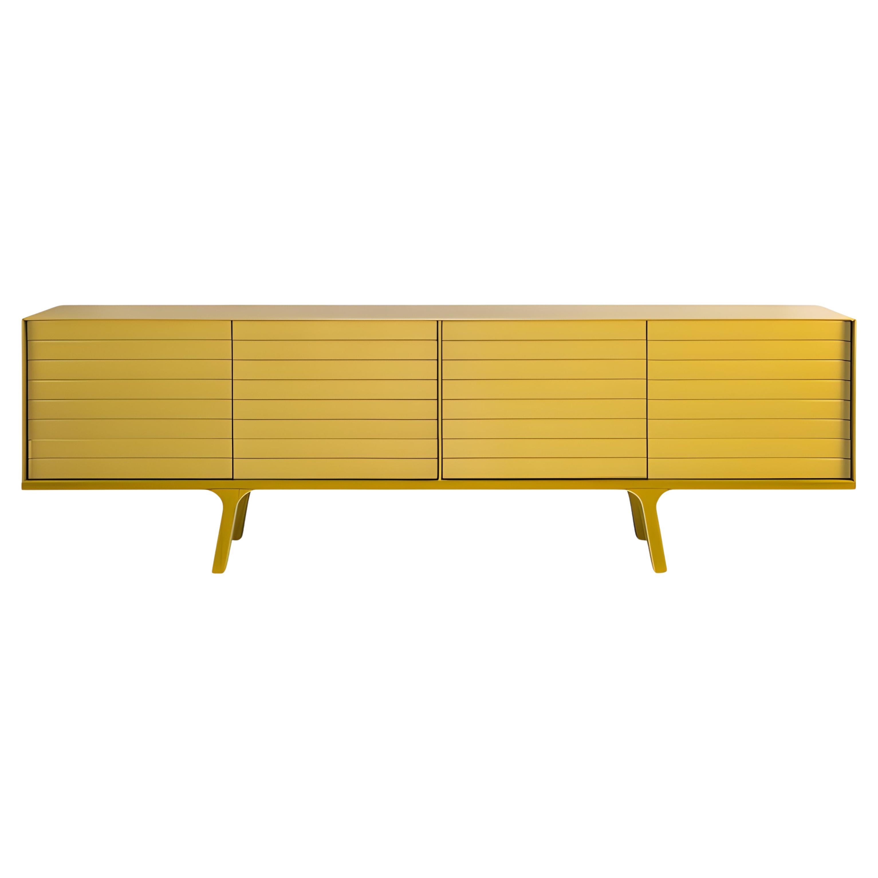 Customizable Designer Sideboard In Gold Yellow Lacquer