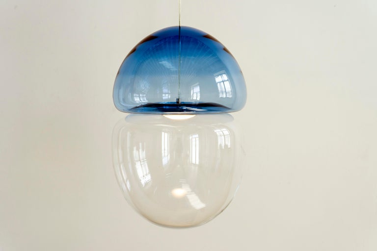 Dew And Drop Hand Blown Glass Pendant Lamp In Light Blue For Drop Hand Blown Glass Pendant Lamp