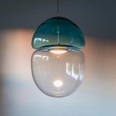 Dew and Drop Hand Blown Glass Pendant Lamp in Mountain Blue