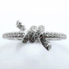 Customizable Diamond Pavé Twisted Love Knot Everyday Ring in 14K/18K White Gold