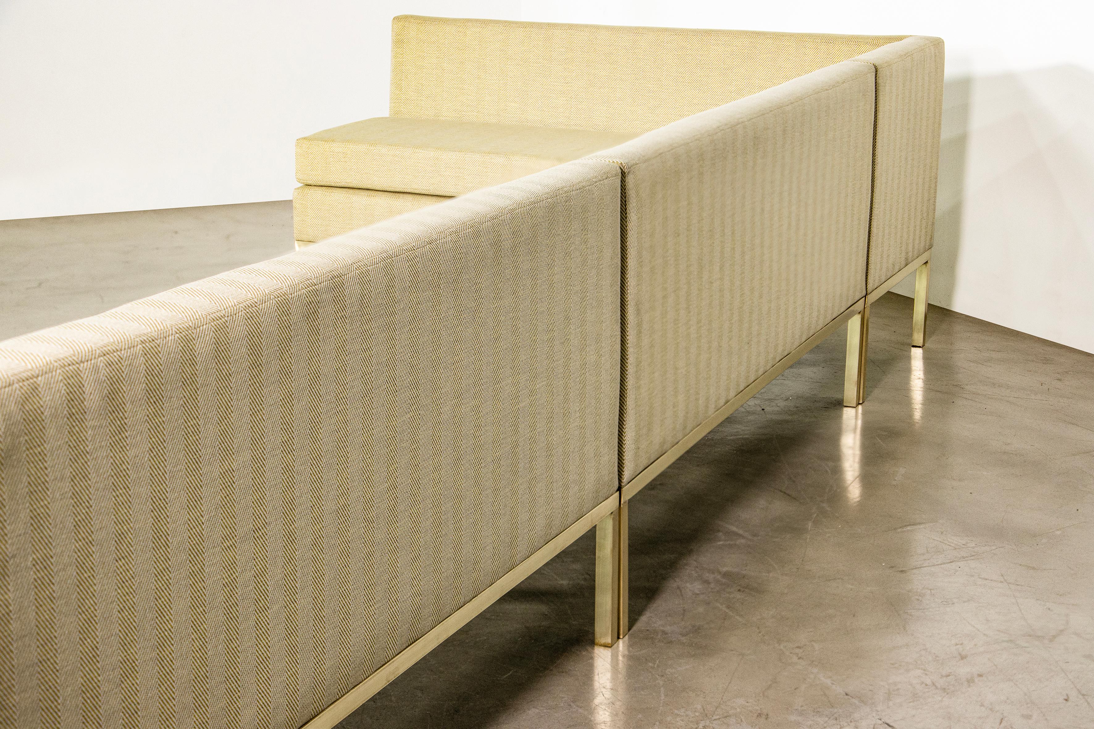 Customizable Dining Banquette or Settee in Bronze and COM from Costantini, Ciro For Sale 5
