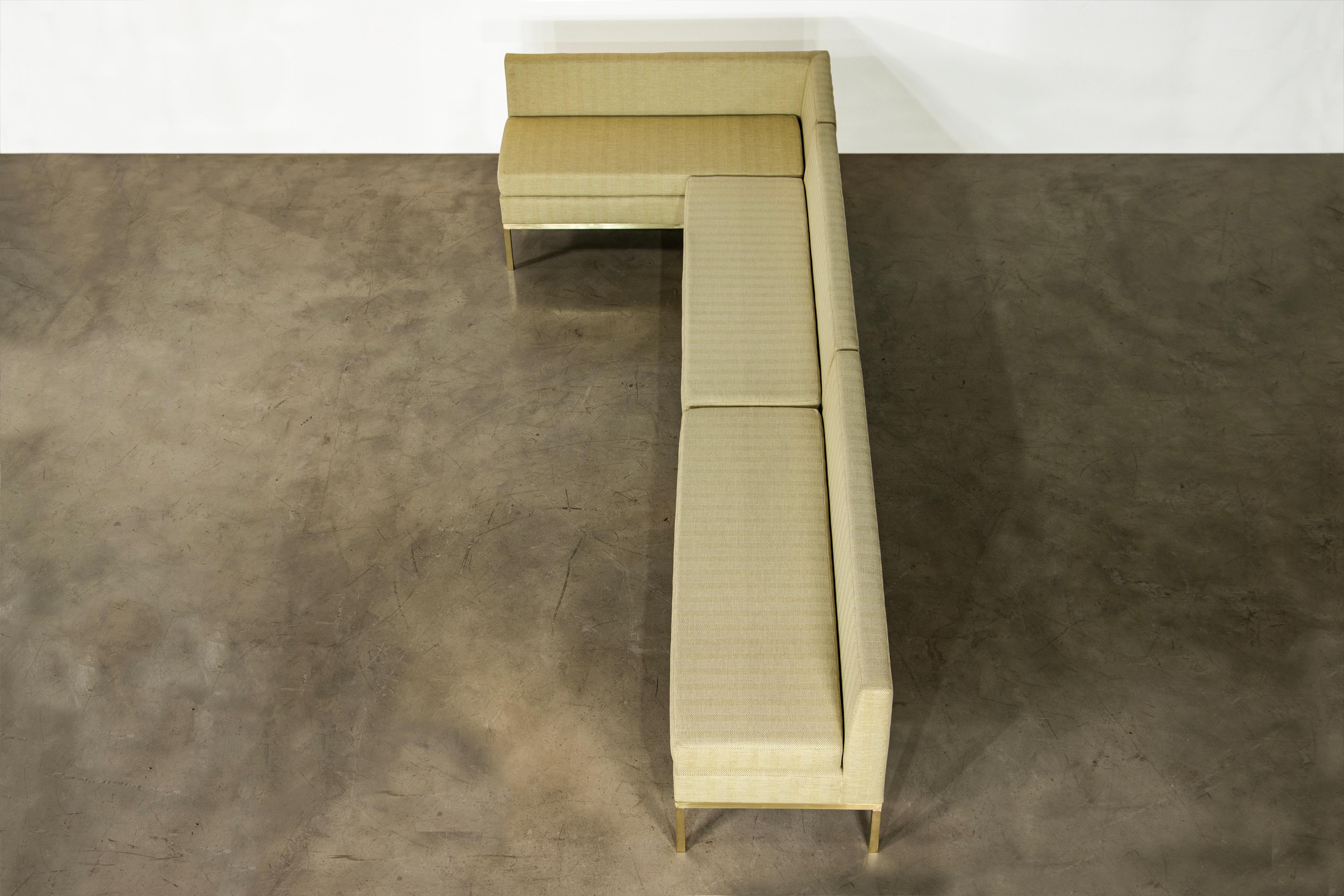 Customizable Dining Banquette or Settee in Bronze and COM from Costantini, Ciro For Sale 11