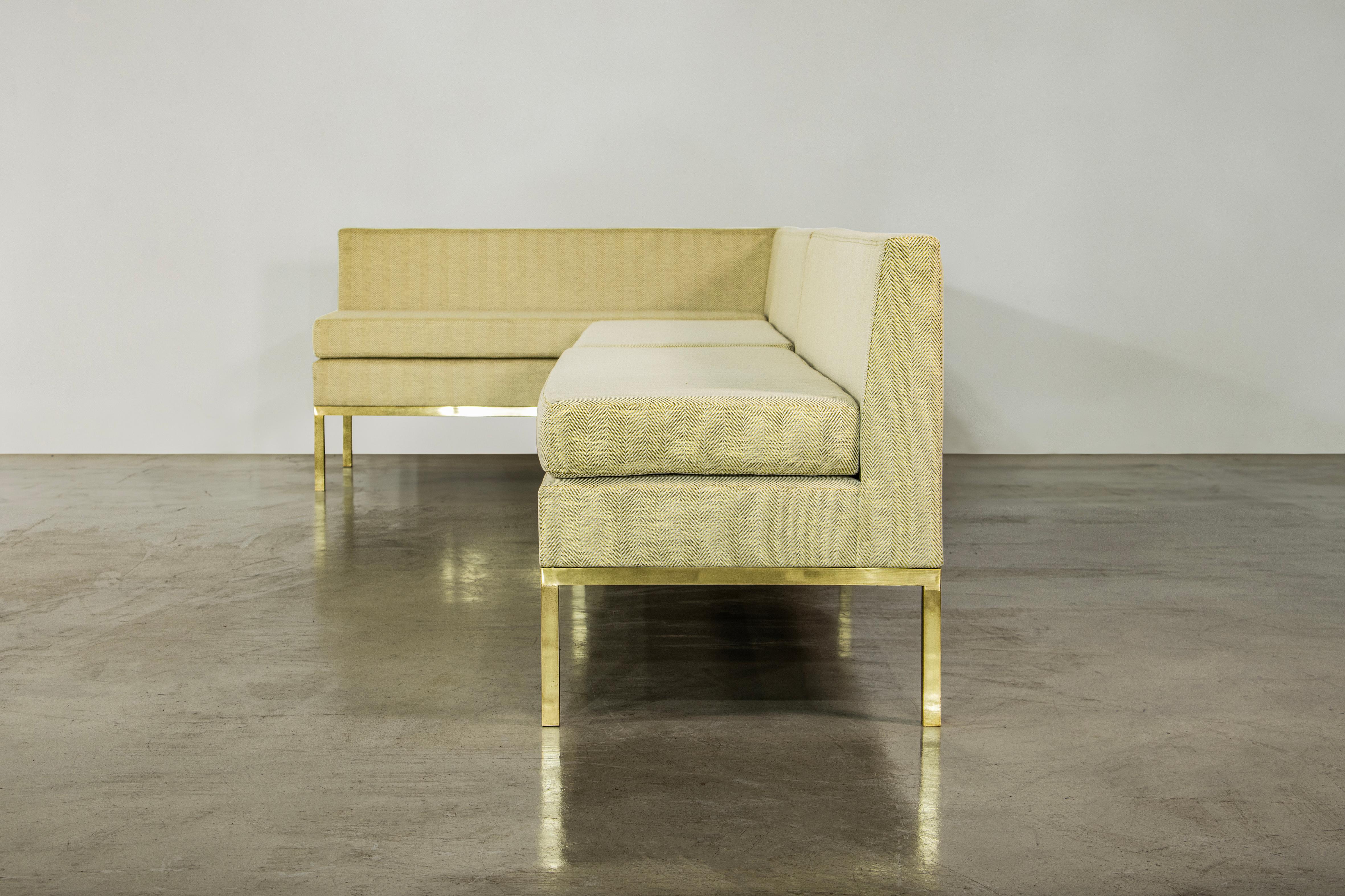 Contemporary Customizable Dining Banquette or Settee in Bronze and COM from Costantini, Ciro For Sale