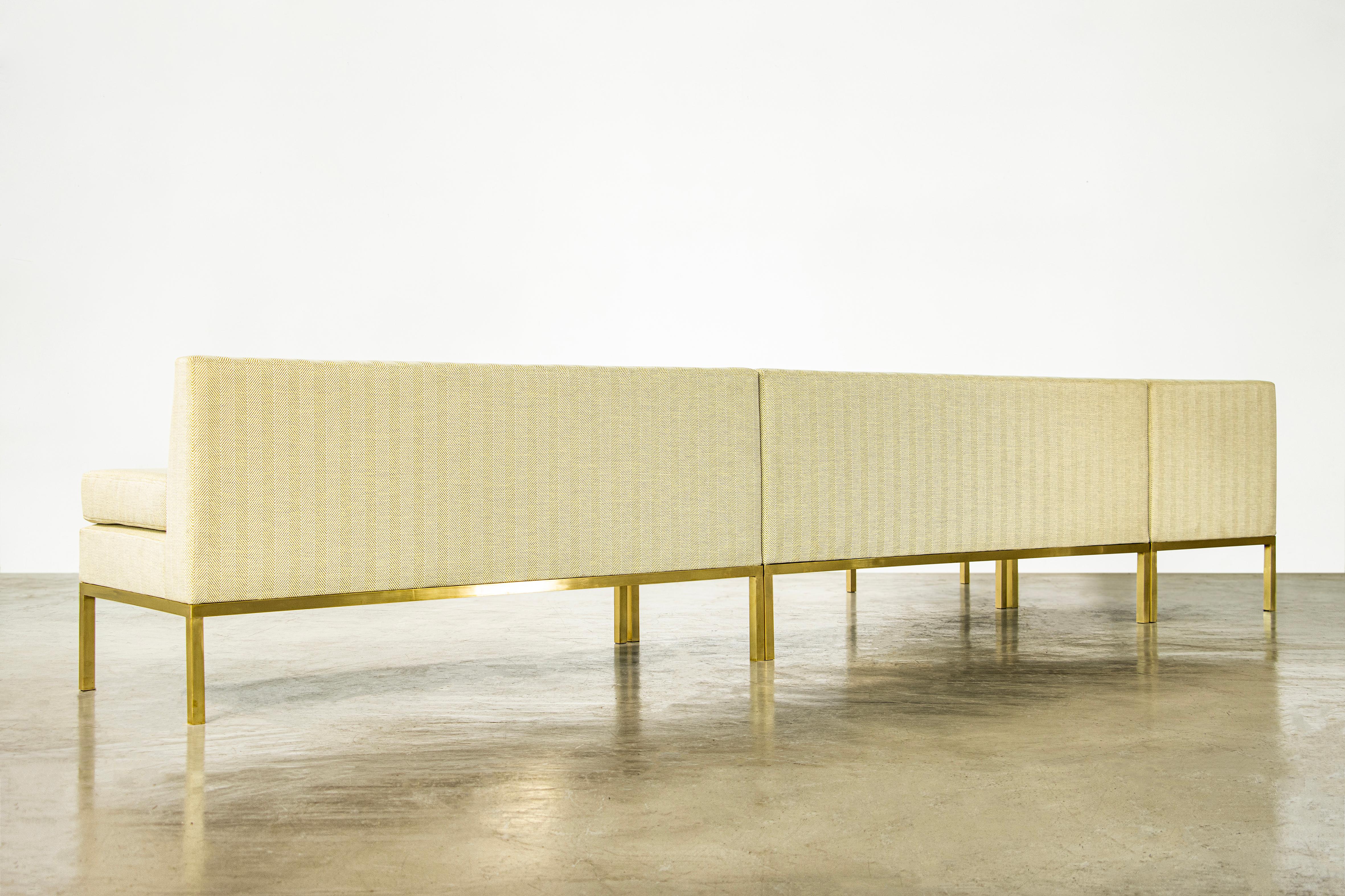 Customizable Dining Banquette or Settee in Bronze and COM from Costantini, Ciro For Sale 2