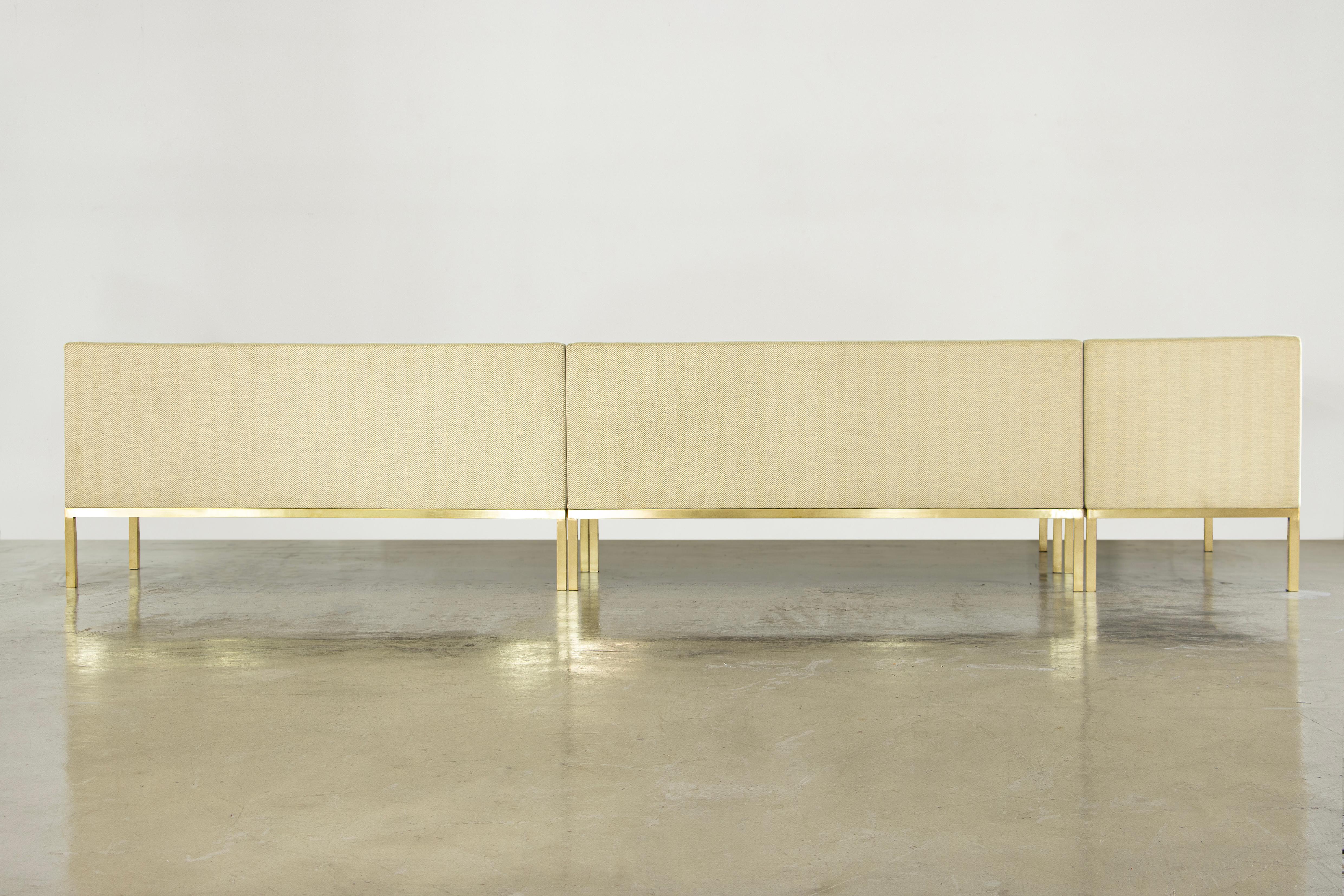 Customizable Dining Banquette or Settee in Bronze and COM from Costantini, Ciro For Sale 3