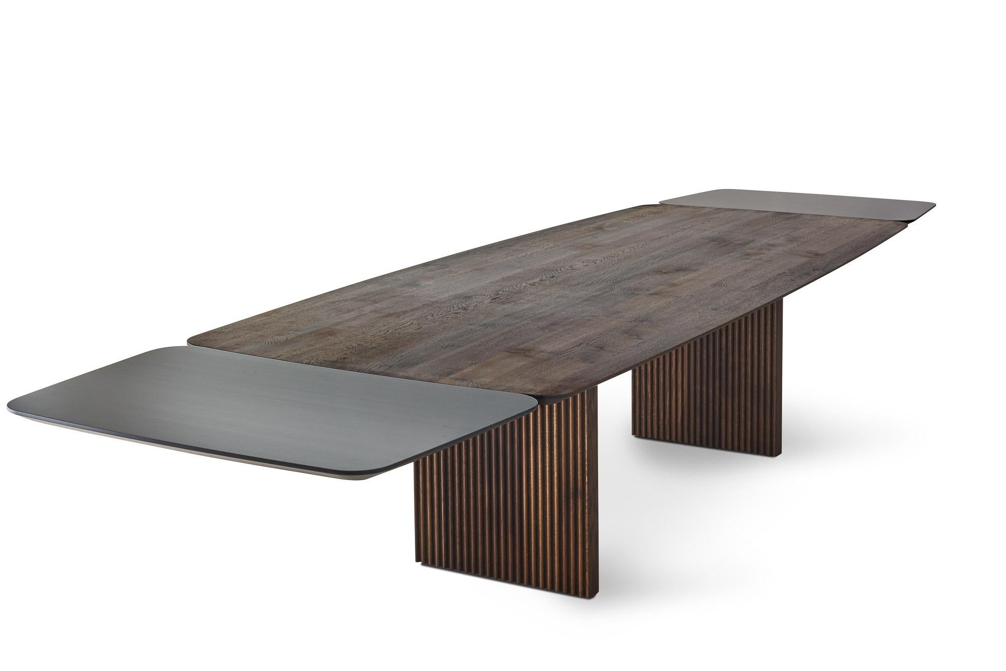 Danish Customizable Dining Table TEN 240, Smoked Oak or Walnut For Sale