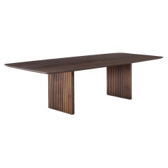 Customizable Dining Table 'Ten', Smoked Oak or Walnut, 270, Rectangular