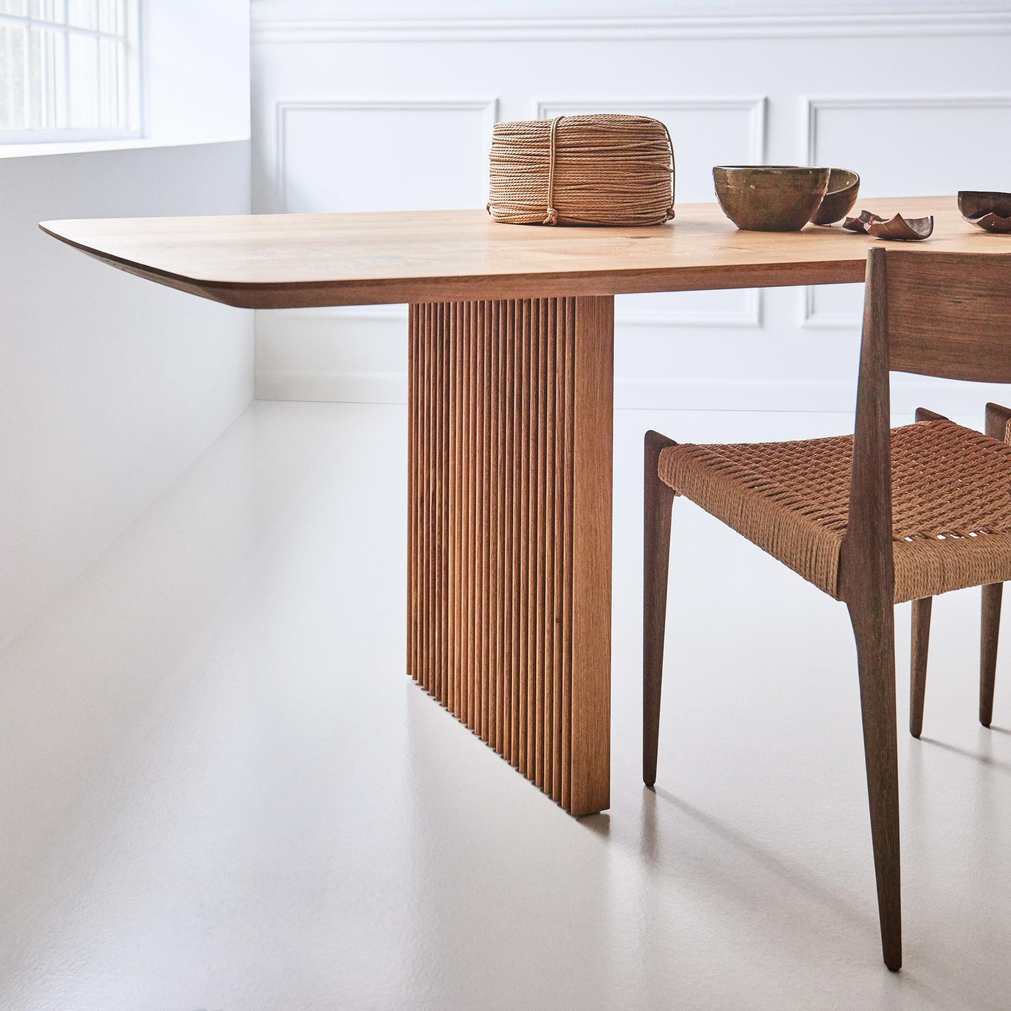 Chêne Table de salle à manger personnalisable Ten, en chêne naturel, 370, rectangulaire en vente