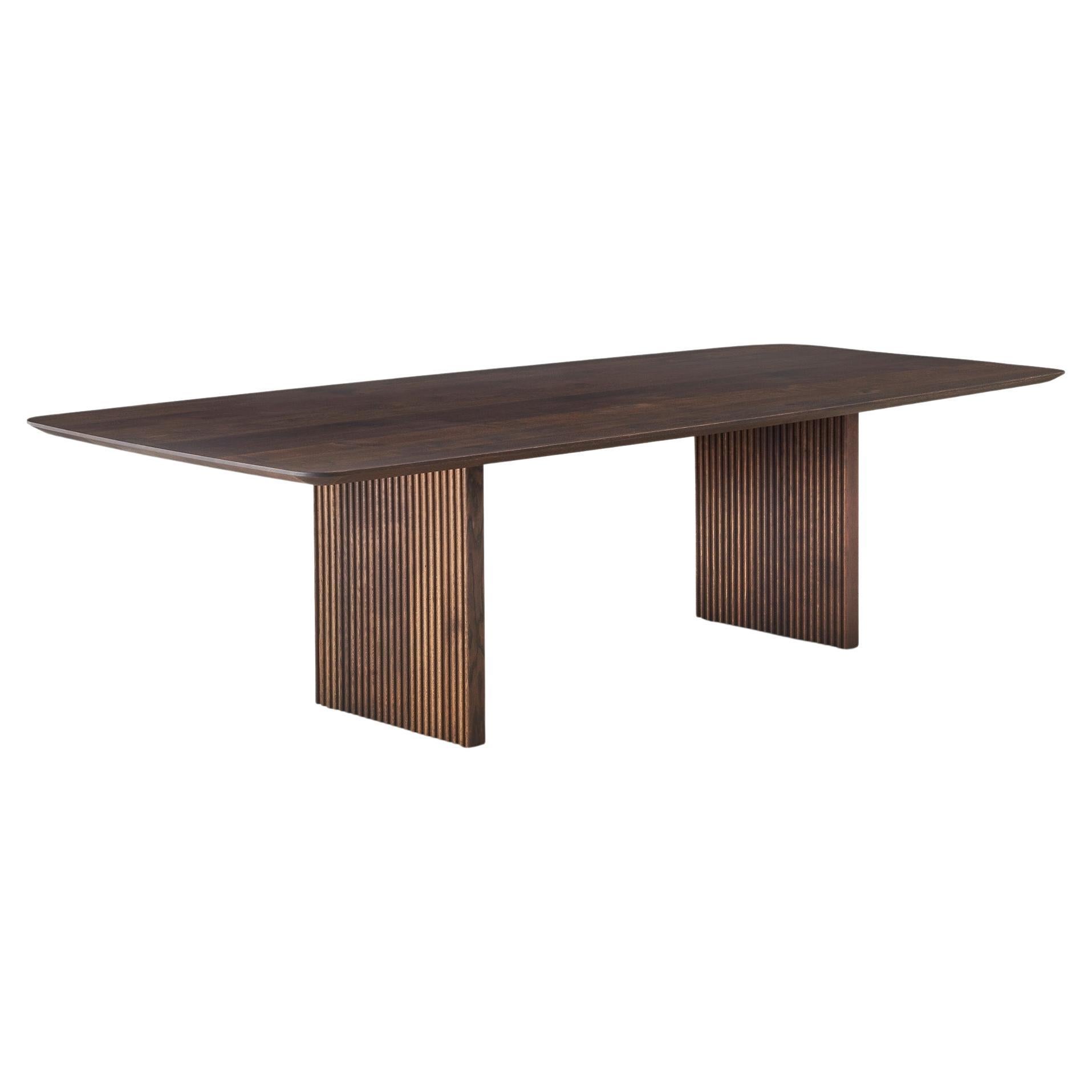 Customizable Dining Table TEN 370, Smoked Oak or Walnut