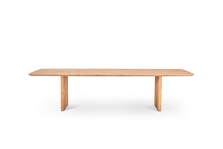 TEN dining table
Solid wood tabletop and legs

Height: 72 or 74 cm

Tabletop dimensions:
– 200 x 95 cm
– 240 x 105 cm
– 270 x 105 cm
– 300 x 105 cm
– 340 x 105 cm
– 370 x 105 cm
– 400 x 105 cm

Tabletop’s thickness: 3,4 cm

Wood:
– Oak
– Smoked