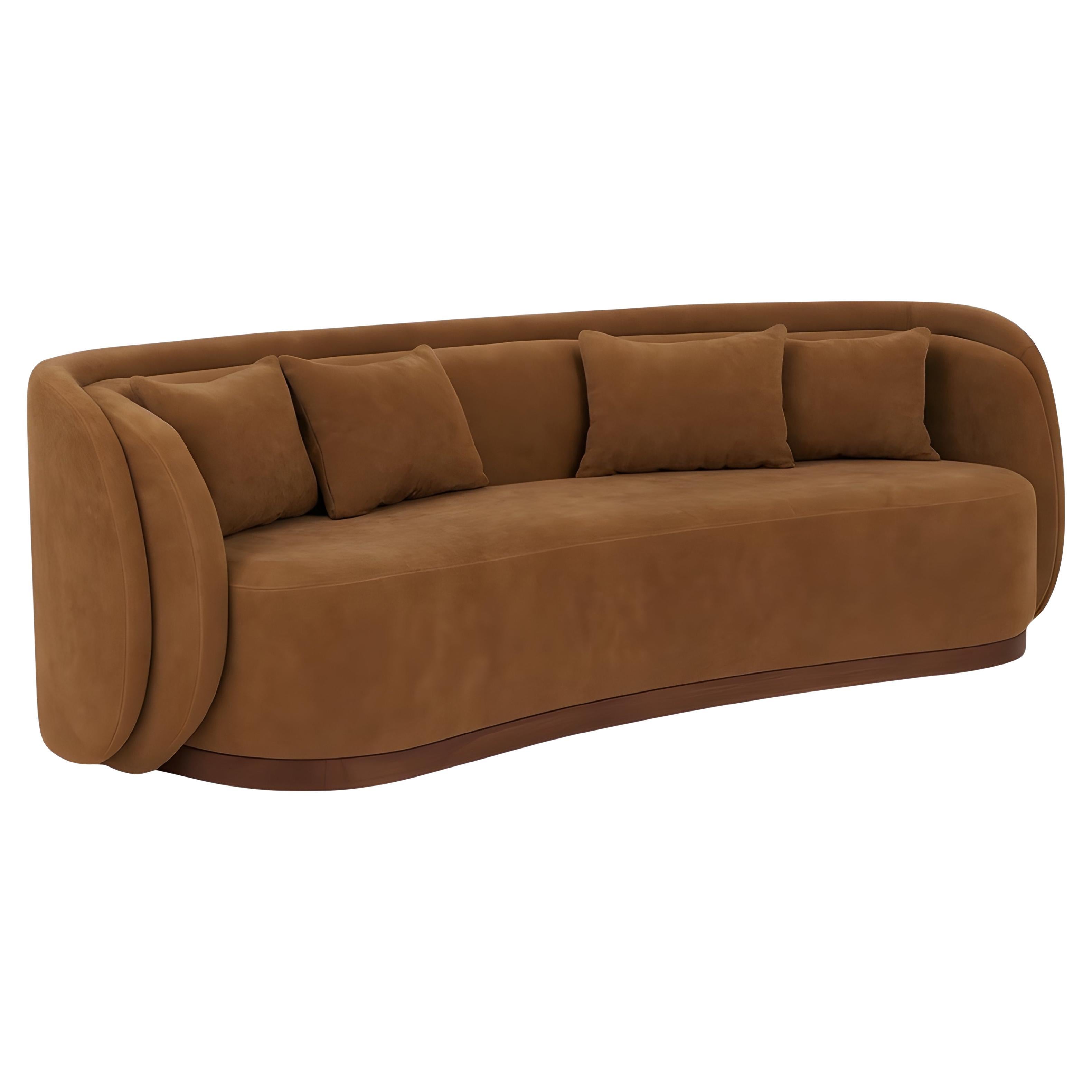 Anpassbares Double-Back-Sofa mit geschwungener Silhouette aus Ultra Suede-Stoff