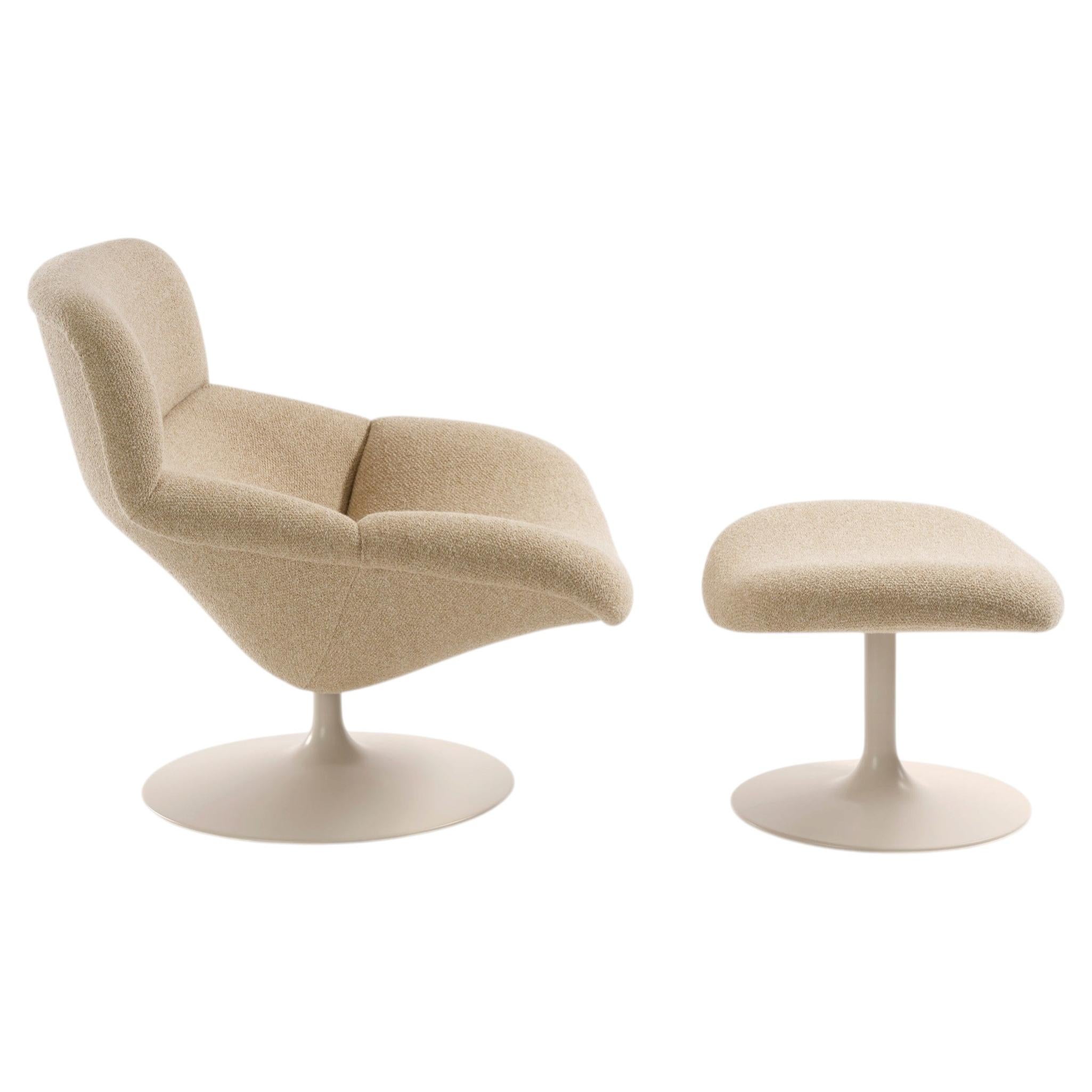 Customizable F518 Lounge Chair with Ottoman by Geoffrey D. Harcourt RDI