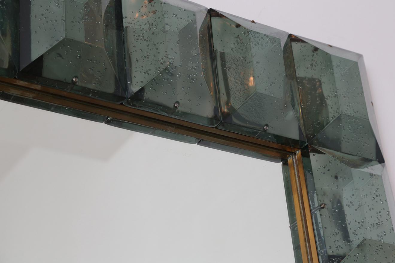 XXIe siècle et contemporain Miroir en verre Murano à facettes en Greene & Greene, en stock. en vente