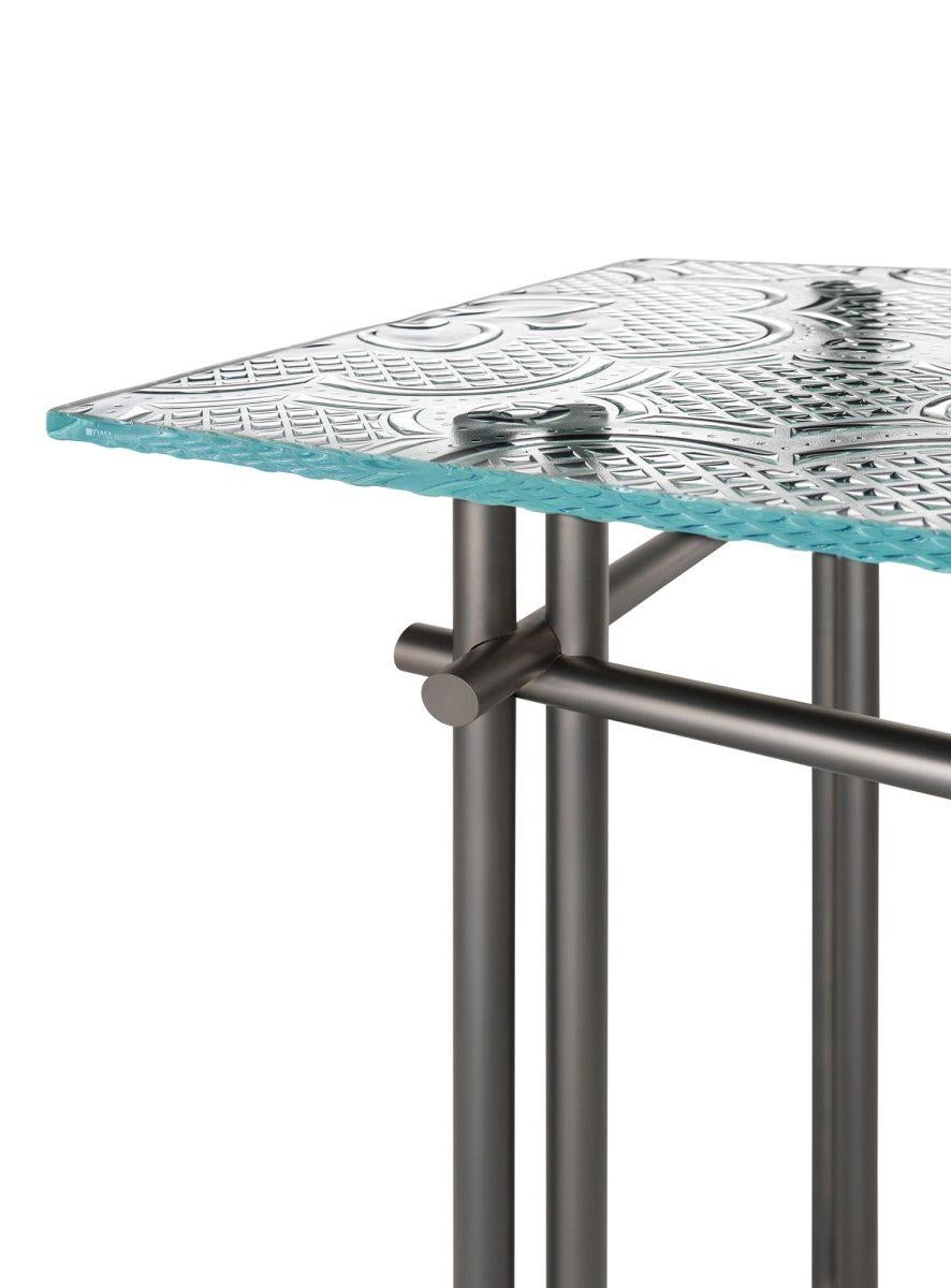 Metal Customizable Fiam Italia Cristaline Glass Console by Marcel Wanders Studios For Sale