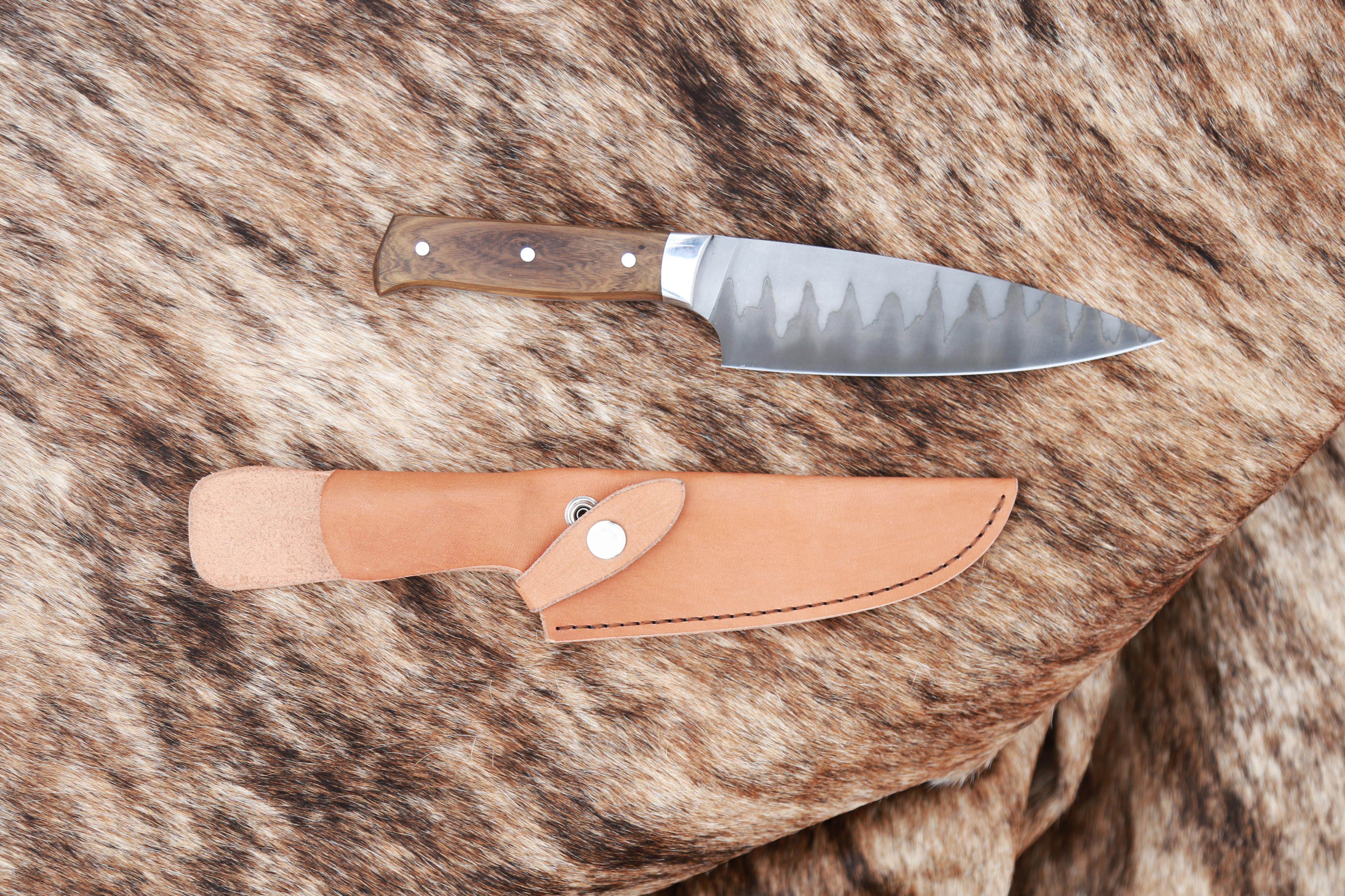 Customizable Forged Culinary San Mai Steel Knife from Costantini Design In New Condition For Sale In New York, NY