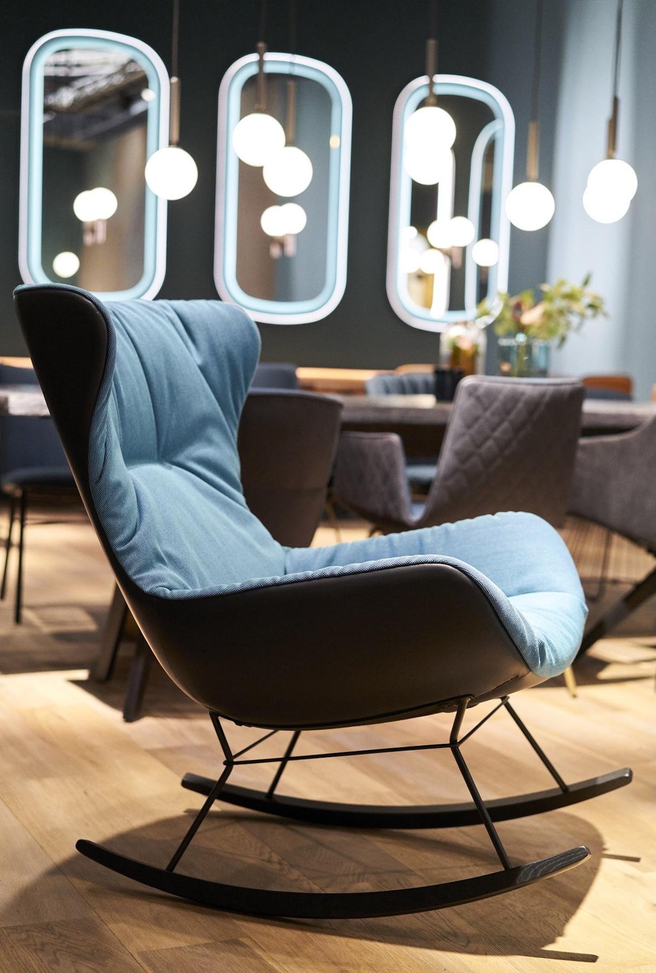 European Customizable Freifrau Leya Rocking Wingback Chair  by Hoffmann Kahleyss Design For Sale