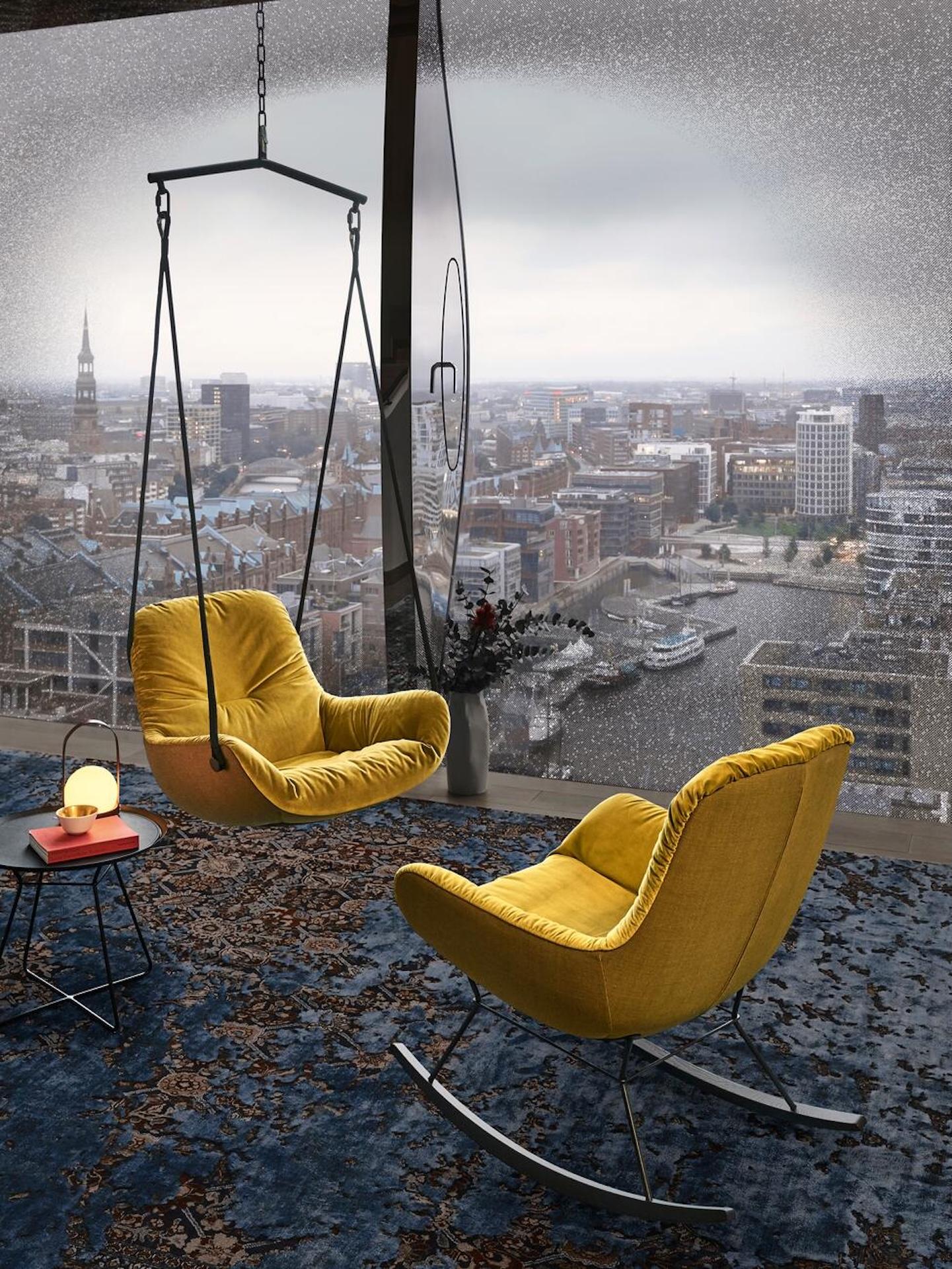Contemporary Customizable Freifrau Leya Rocking Wingback Chair  by Hoffmann Kahleyss Design For Sale